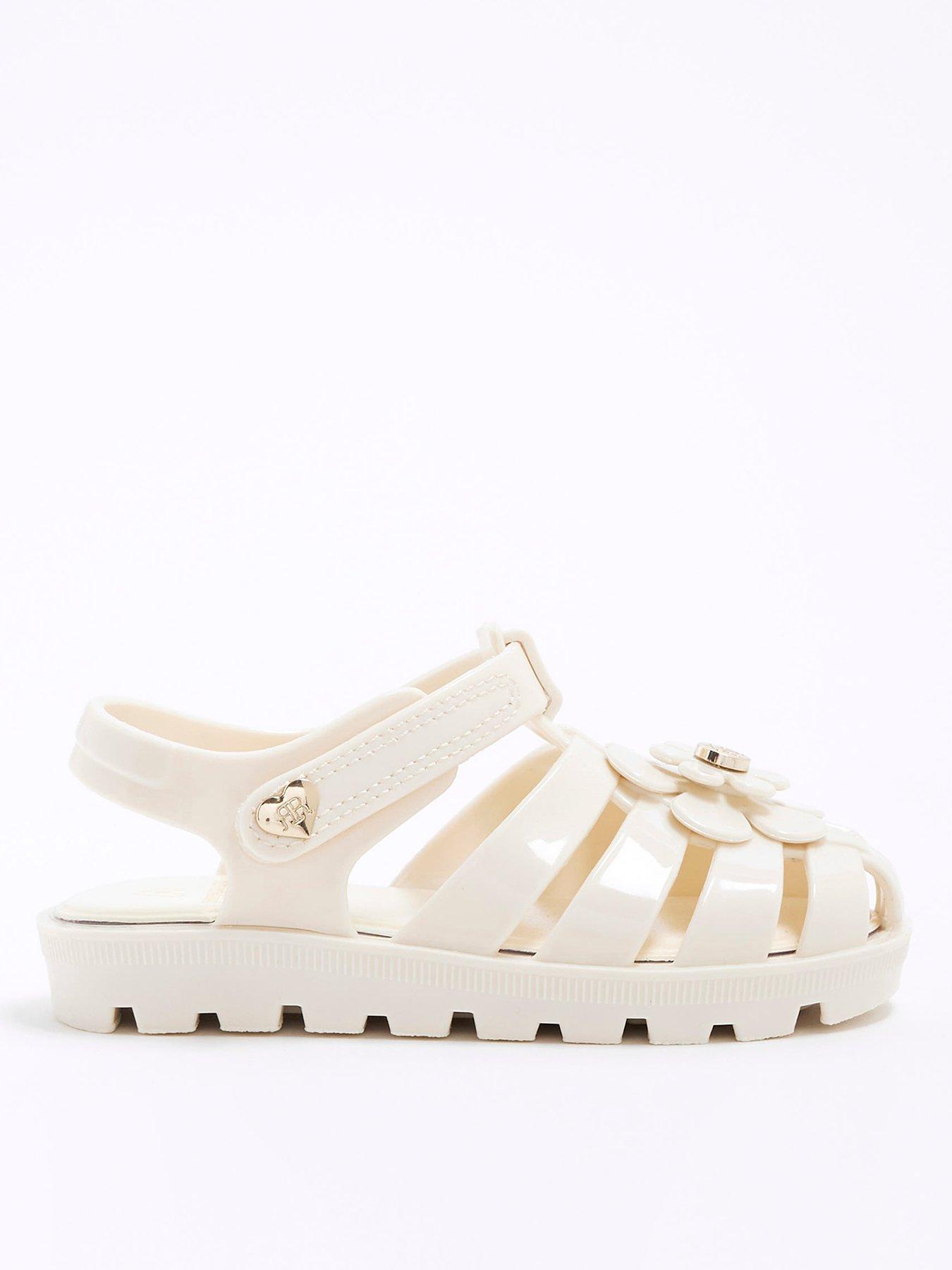 undefined Girls Floral Jelly Sandals - Cream