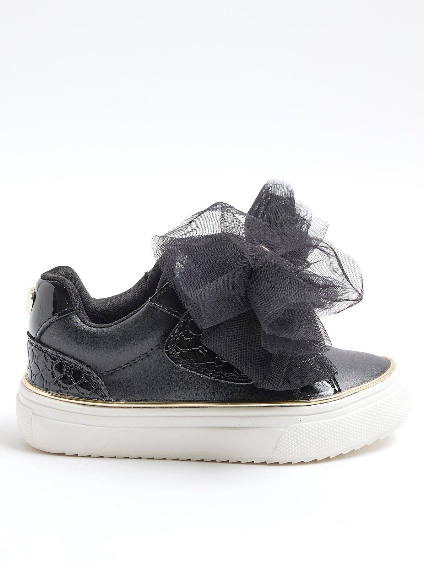 undefined Girls Bow Velcro Trainers - Black
