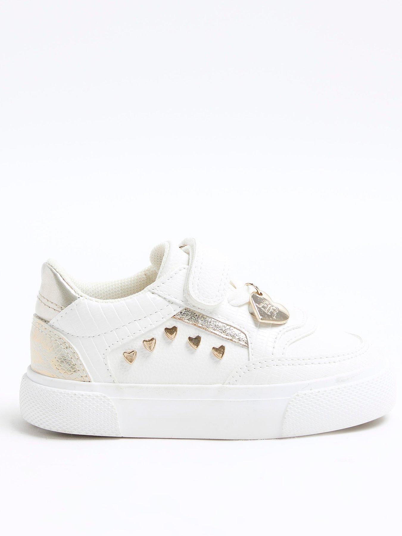 undefined Girls Heart Stud Trainers - White