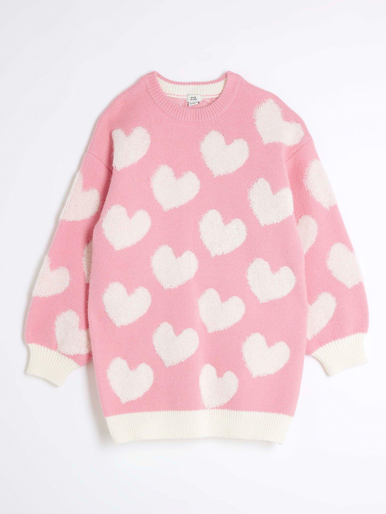 undefined Older Girl Heart Jumper Dress - Pink