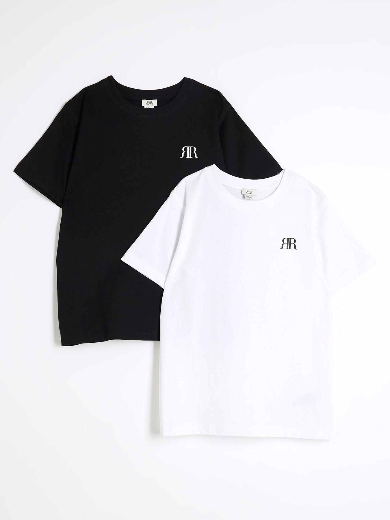 undefined 2 Pack of Boys T-Shirts - White/Black
