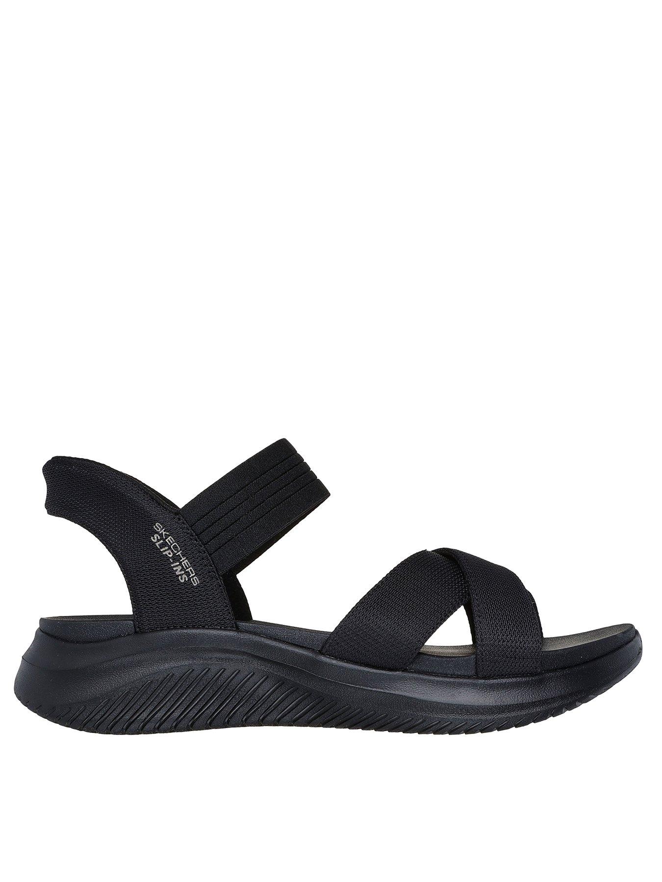 undefined Ultra Flex 30 Slip In Crossband Slingback Sandal - Black