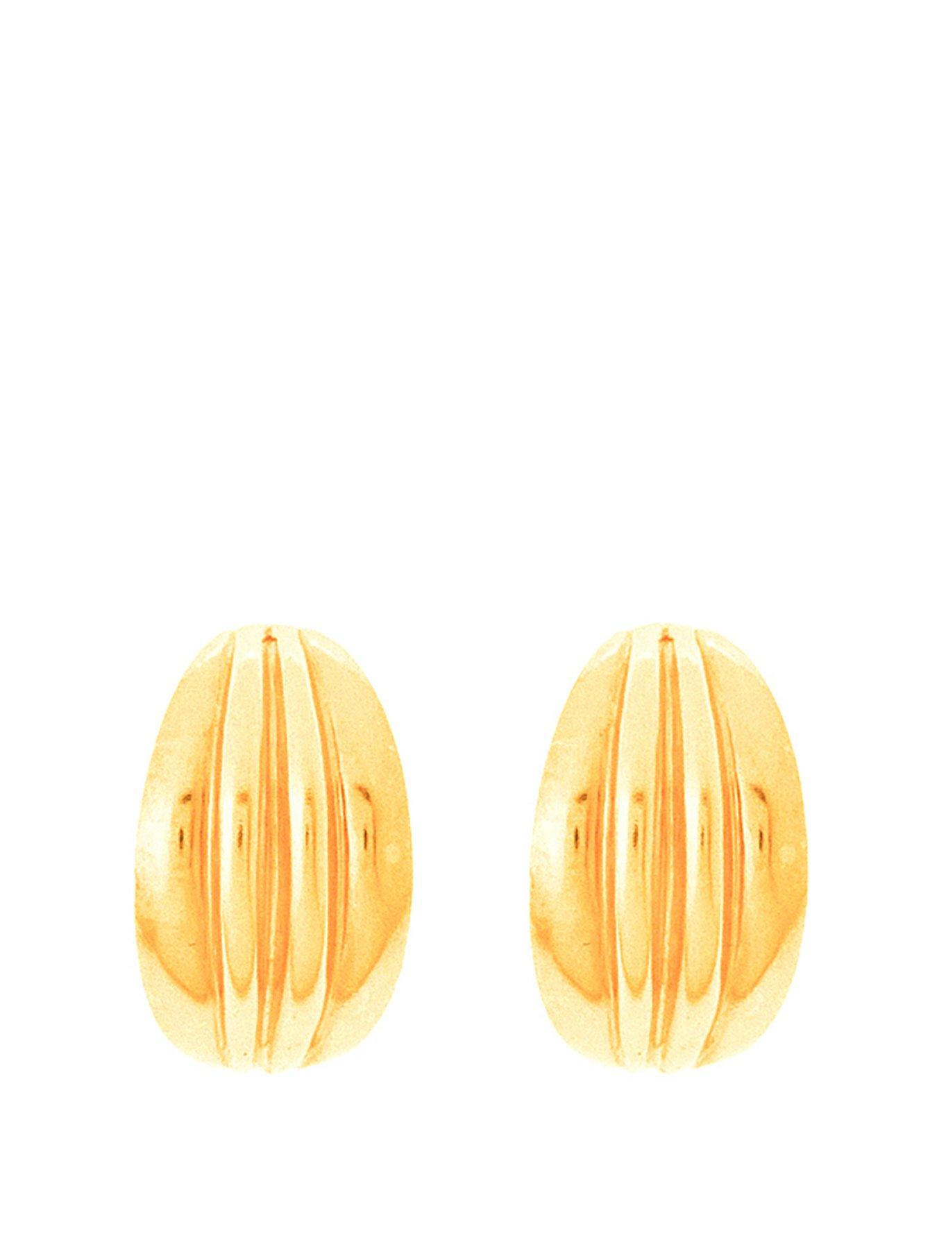 Product photograph of Love Gold Curved Band Stud Earrings from very.co.uk