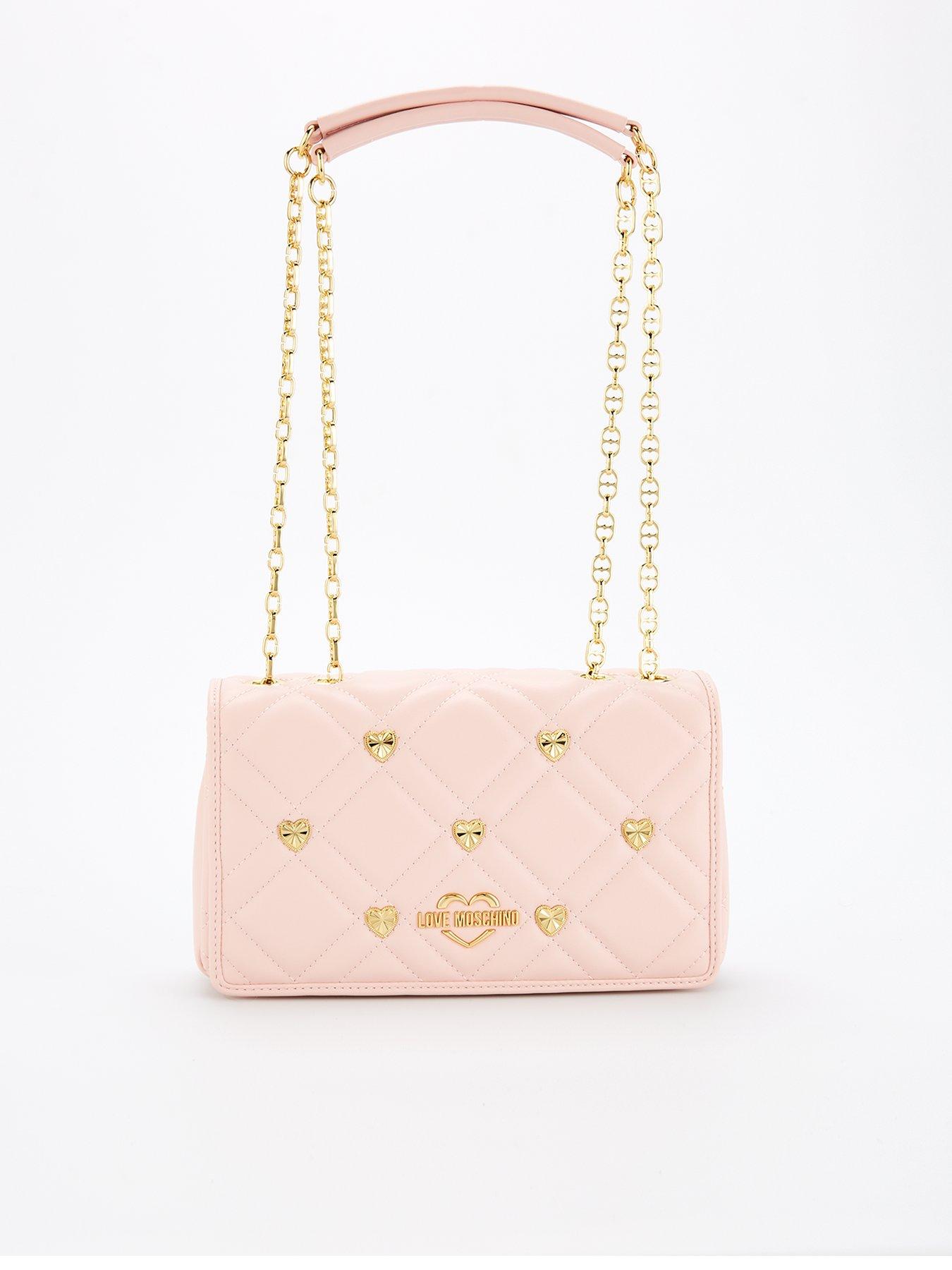 undefined Quilted Small Heart Studded Crossbody Bag