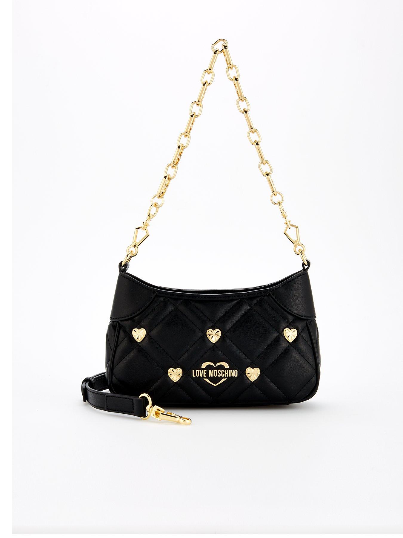 undefined Quilted Small Heart Studded Bag