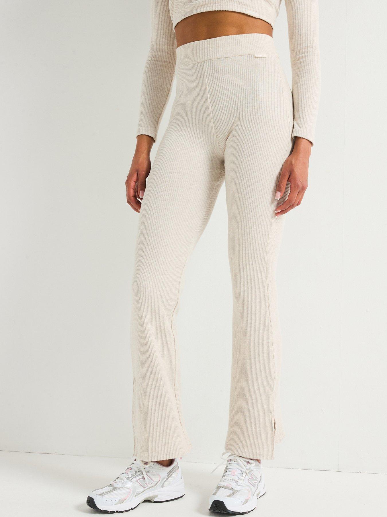 undefined Women's Straigh Leg Split Trouser - Beige