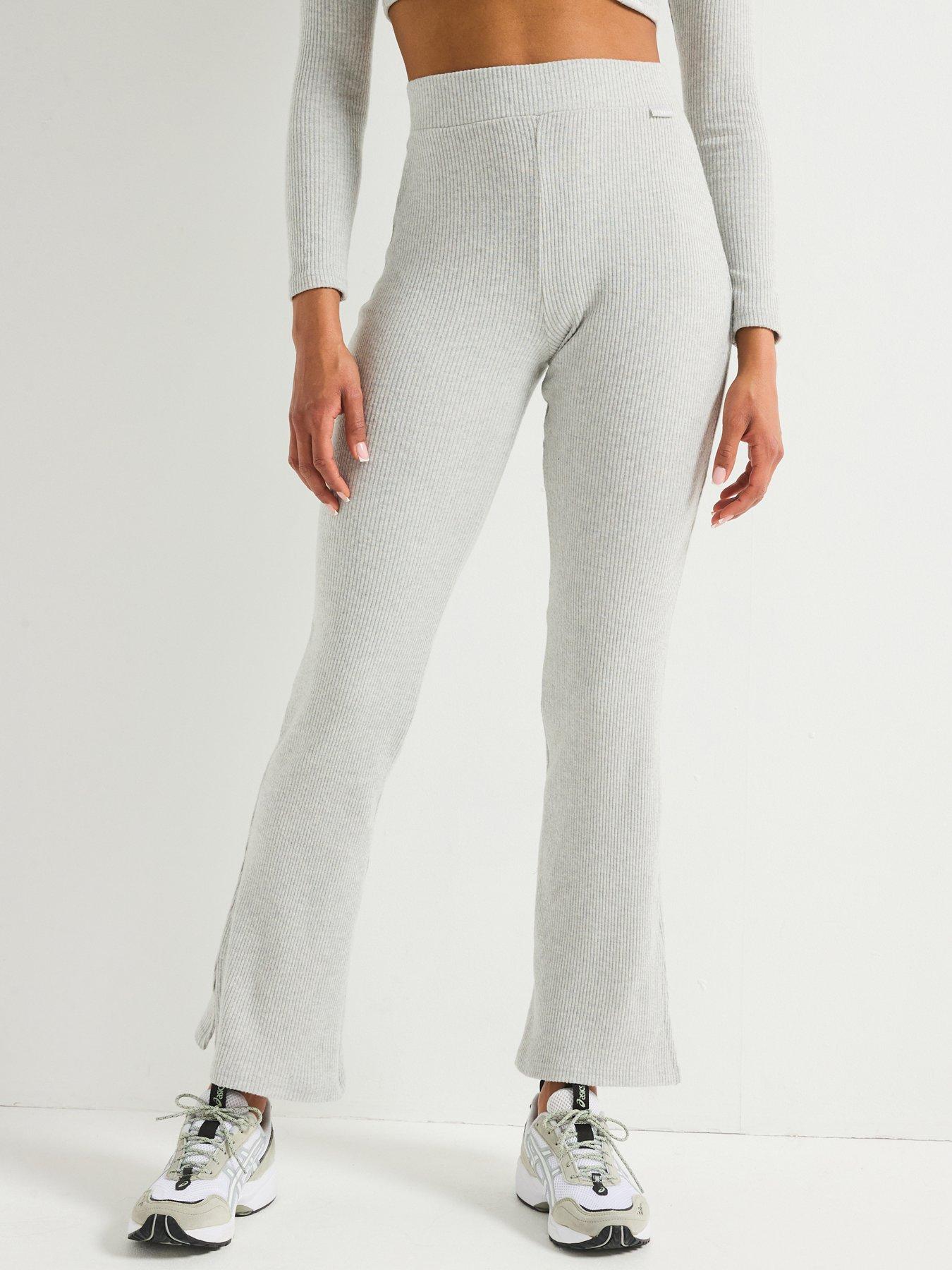 undefined Women's Straight Leg Split Trouser - Grey