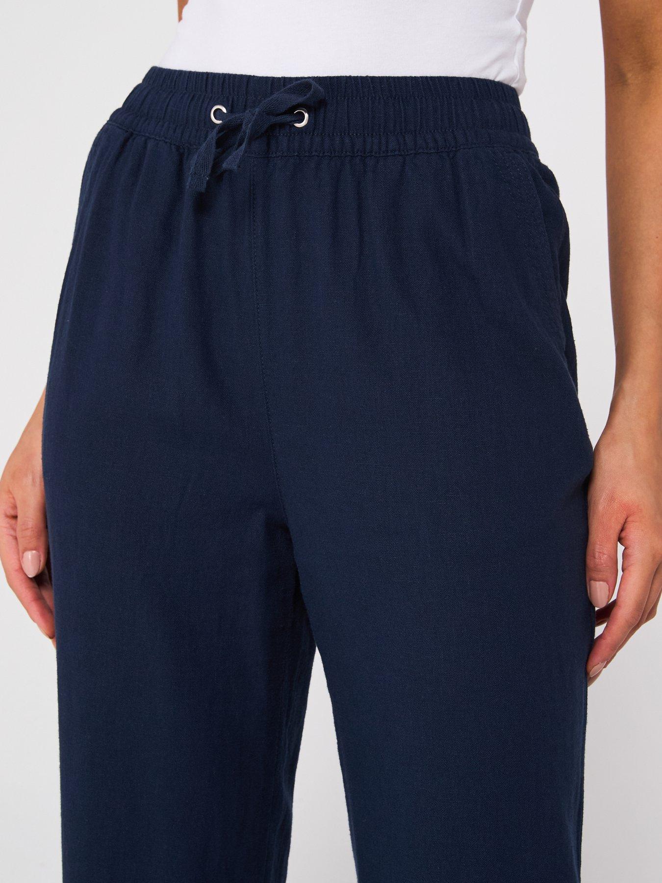 Image 4 of 6 of Everyday Linen Blend Trousers - Navy