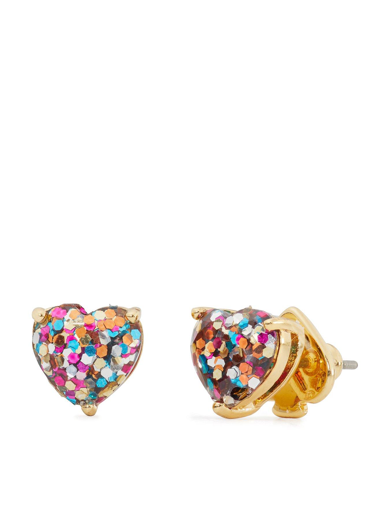 undefined My Love Glitter Heart Studs