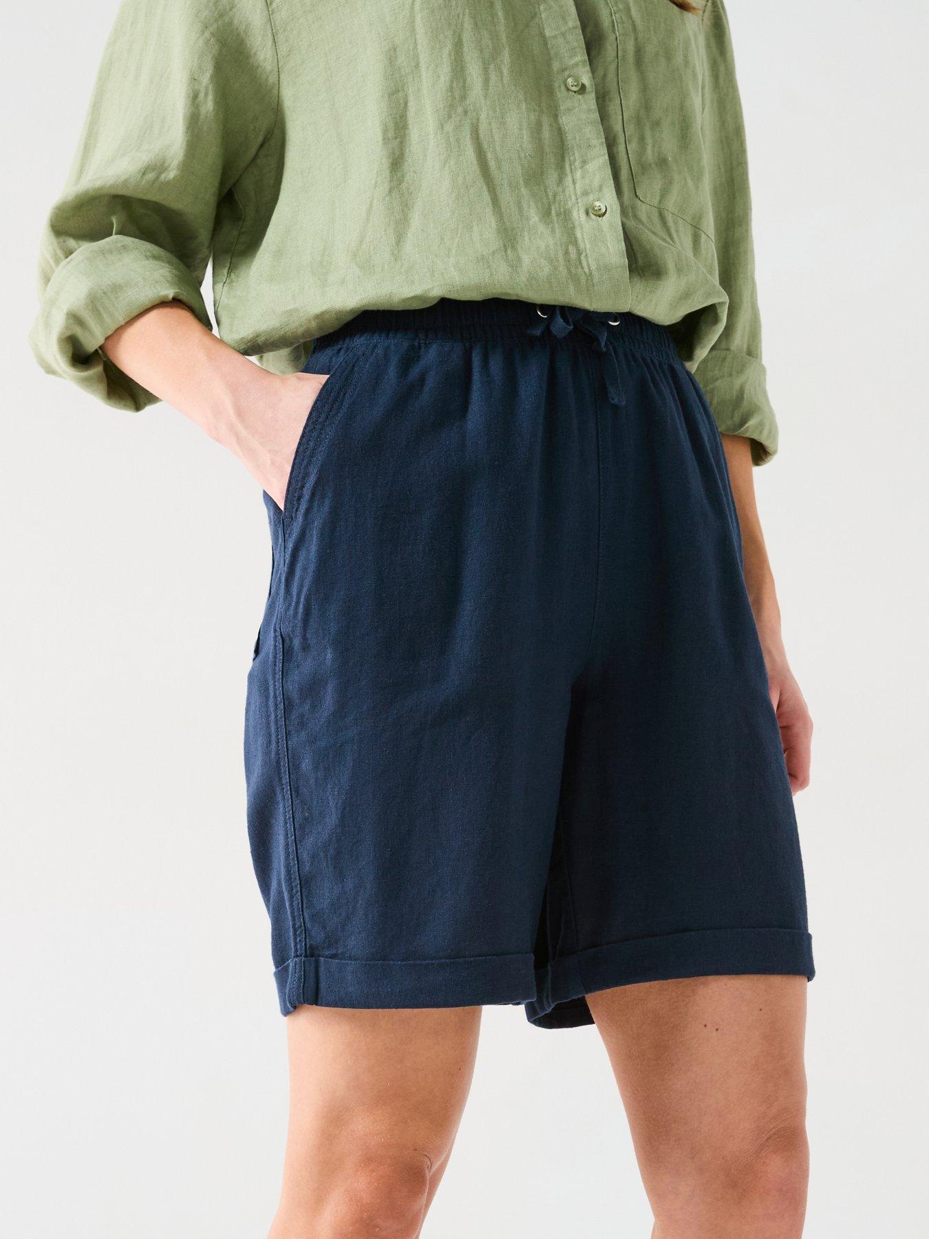 Image 4 of 6 of Everyday Linen Blend Shorts - Navy