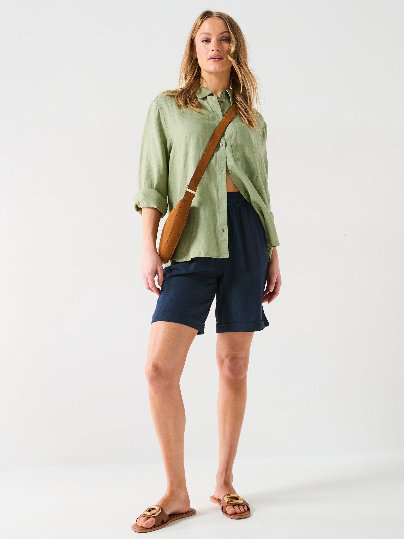 Image 6 of 6 of Everyday Linen Blend Shorts - Navy