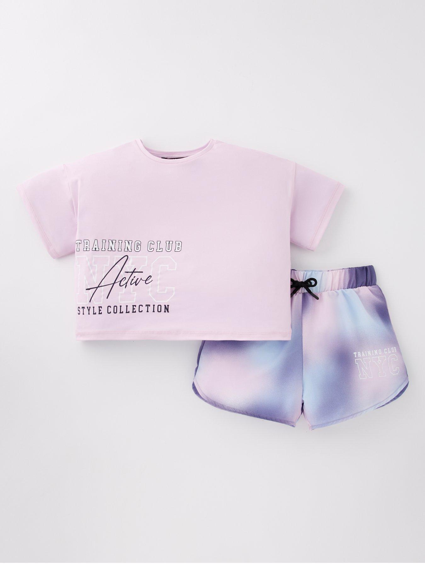 undefined Girls Active Top And Short Set - Multi