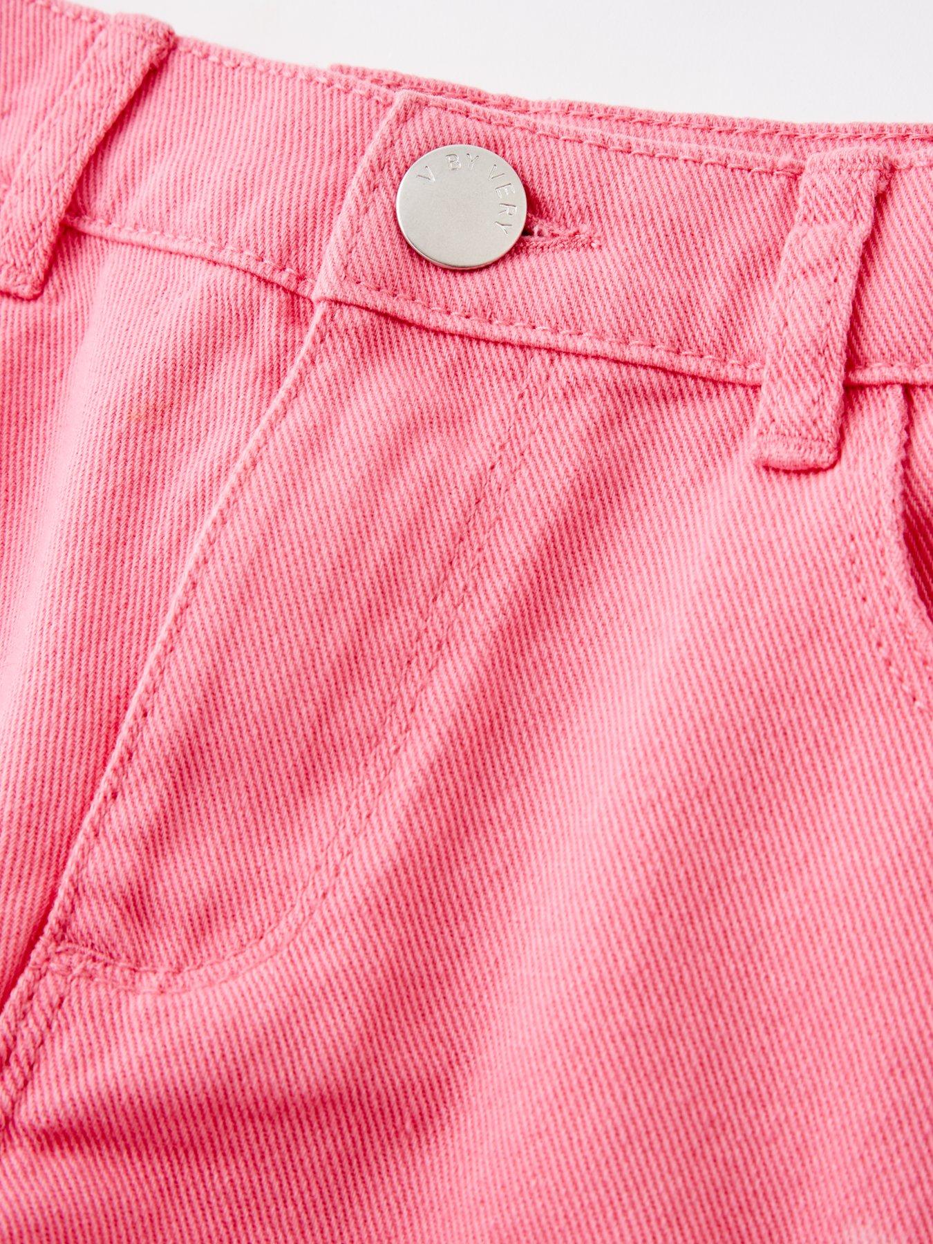 Pink Ripped Denim Shorts