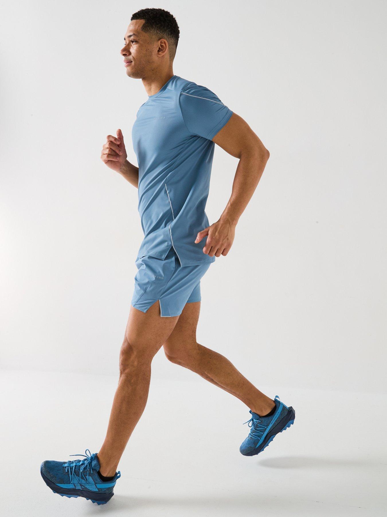 Image 3 of 6 of Gym King Men's Hex Tee - Blue