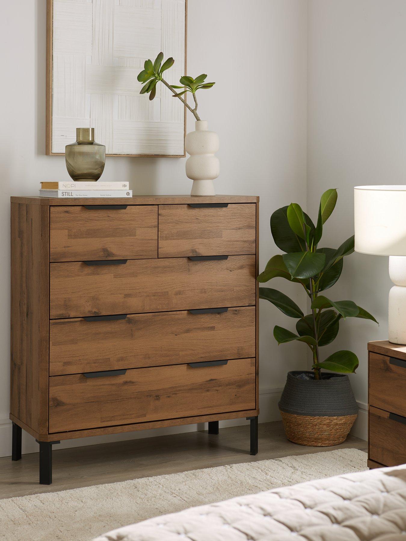 undefined Harlem 2 + 3 Drawer Chest - Mid Oak - FSC® Certified