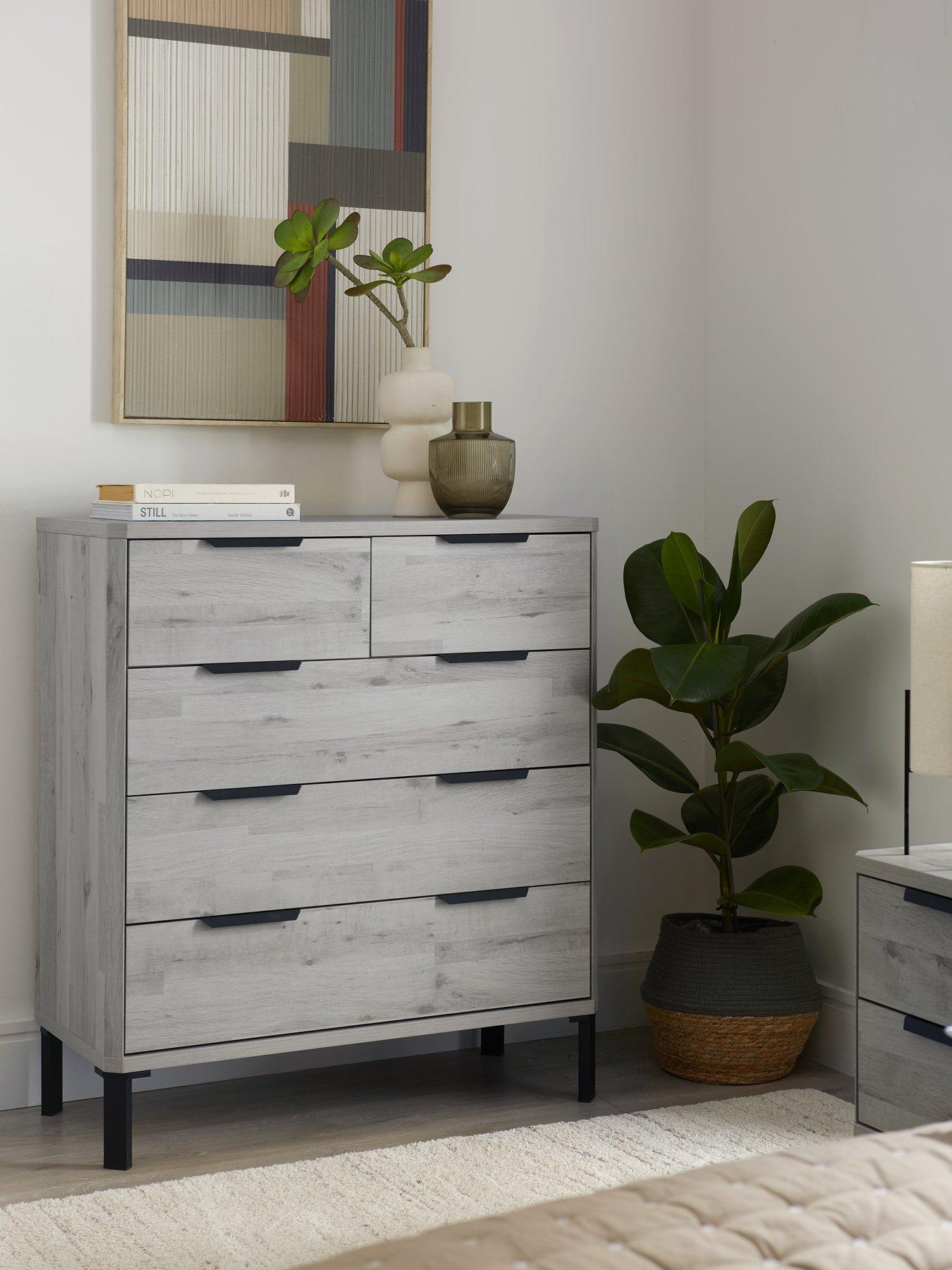 undefined Harlem 2 + 3 Chest Of Drawers - Grey Oak - FSC® Certified