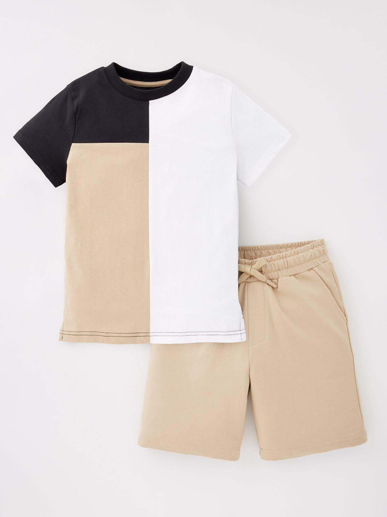 V by Very Boys Cut And Sew T-Shirt And Short Set - Multi