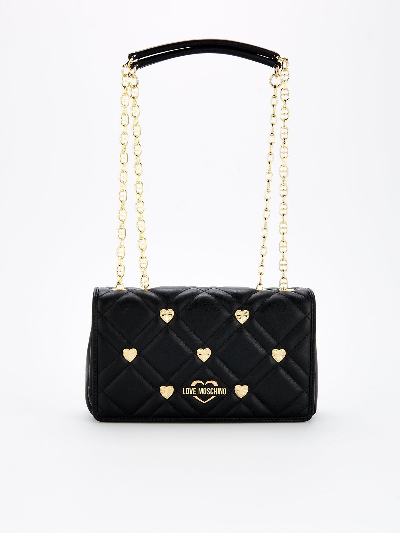undefined Quilted Small Heart Studded Crossbody Bag