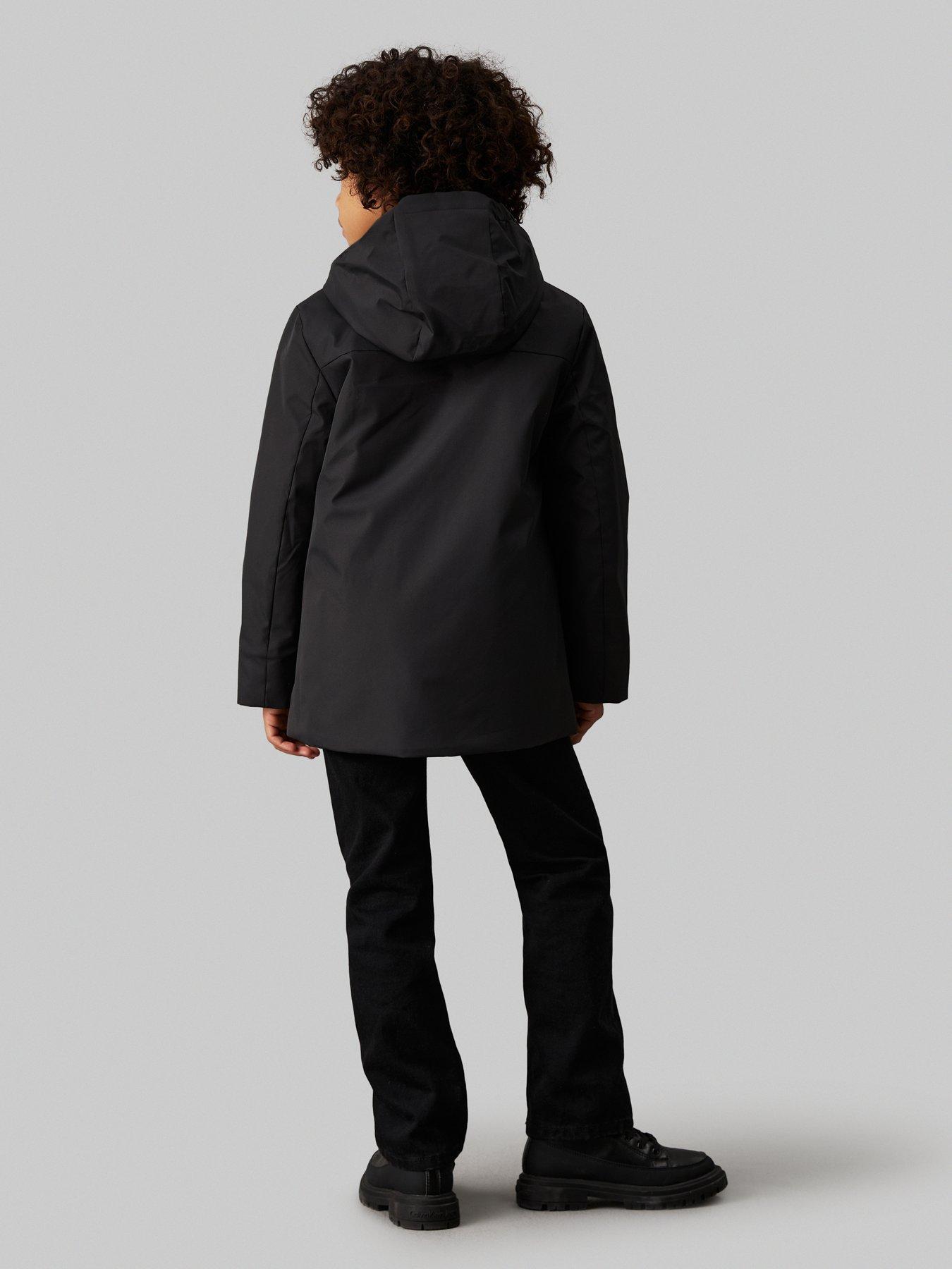 Image 2 of 4 of Calvin Klein Jeans Boys Nylon Technical Hooded Jacket - Black