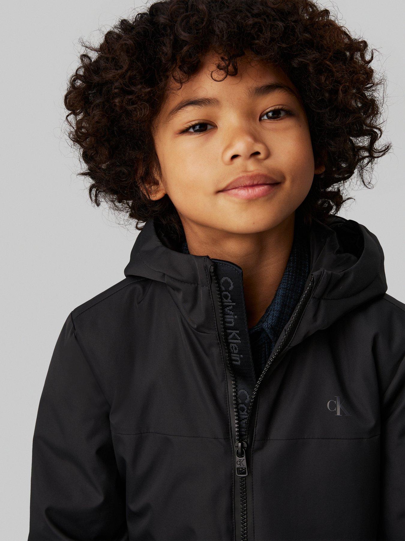 Image 4 of 4 of Calvin Klein Jeans Boys Nylon Technical Hooded Jacket - Black