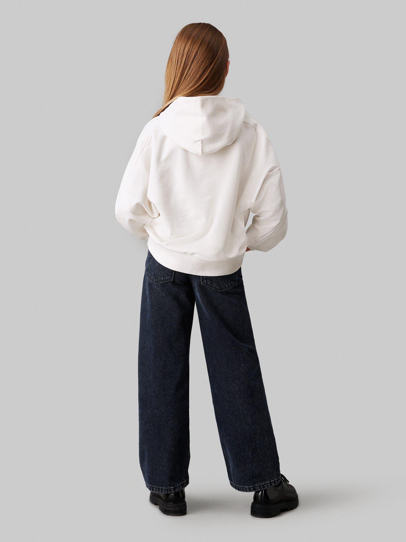 Image 2 of 4 of Calvin Klein Jeans Girls Ck Signage Comfort Hoodie - Cream