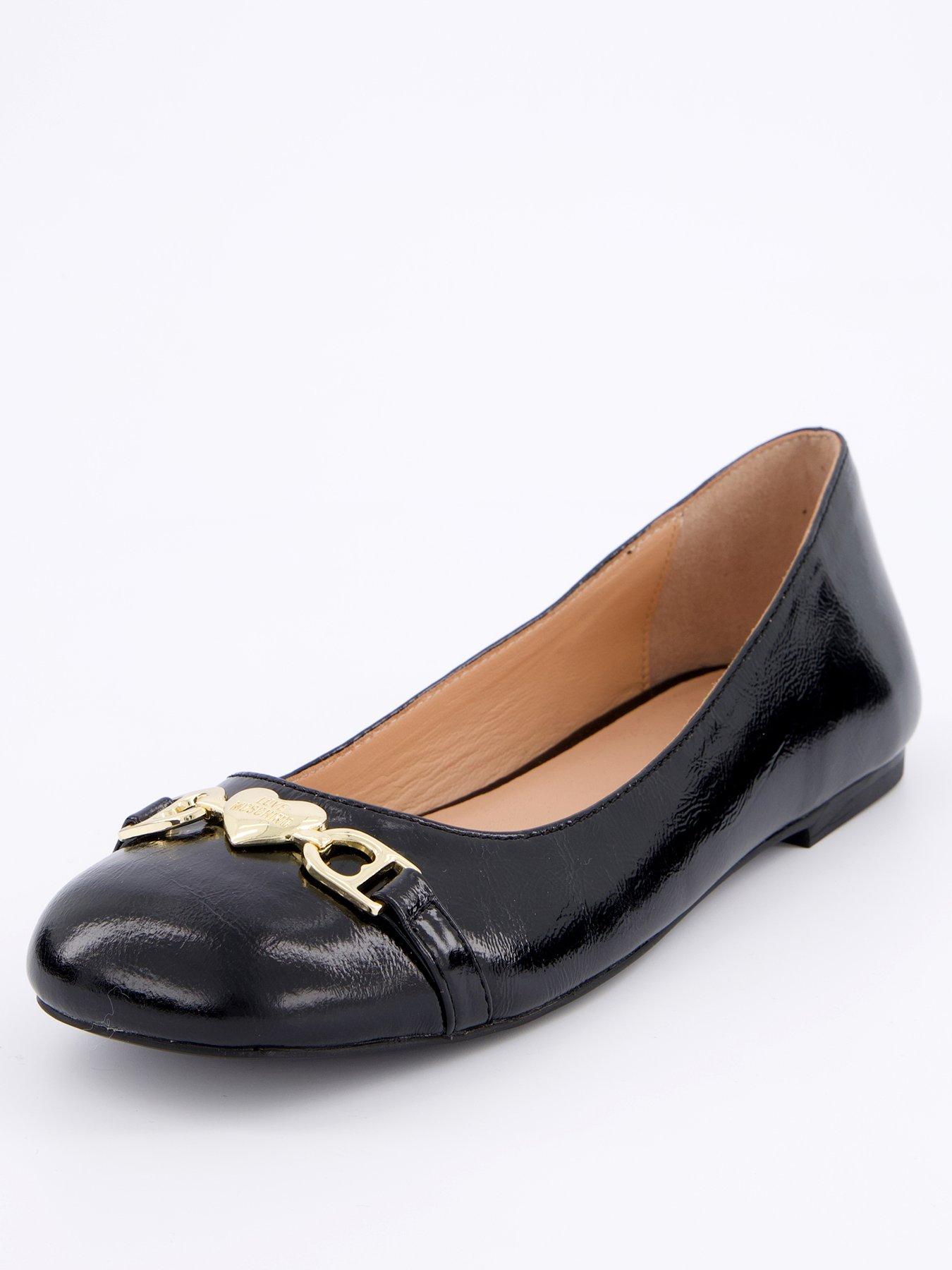 Image 2 of 6 of LOVE MOSCHINO Chain Ballet Pumps - Black