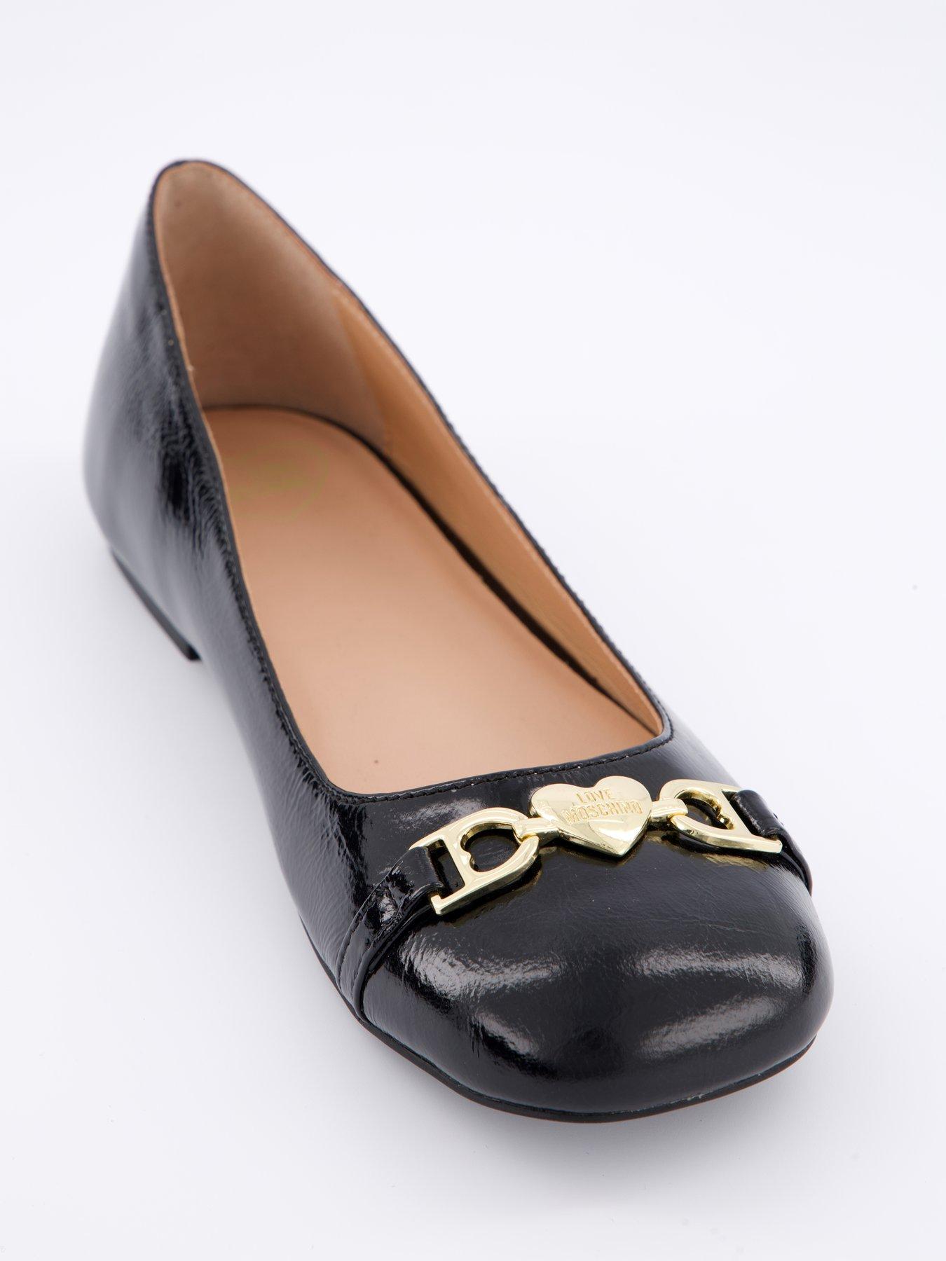 Image 5 of 6 of LOVE MOSCHINO Chain Ballet Pumps - Black