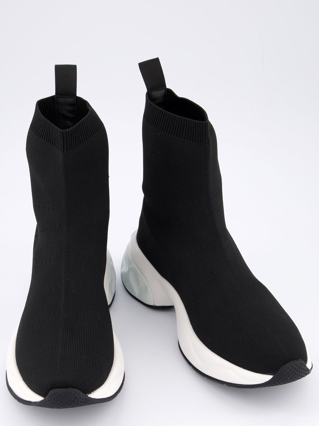 LOVE MOSCHINO Logo Sock Trainers Black Very