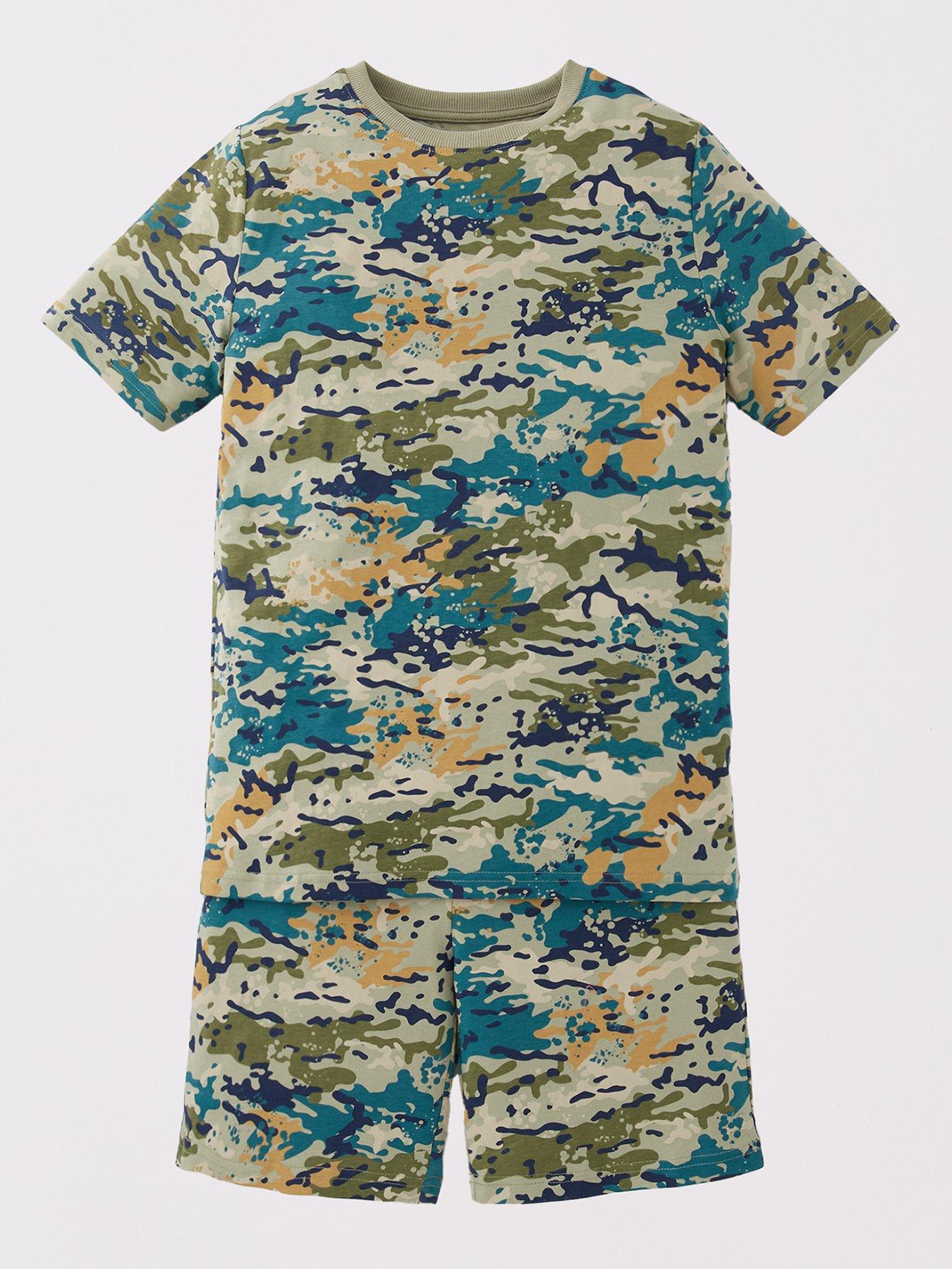 Image 3 of 5 of V by Very Boys 2 Pack Brooklyn Camo Shortie Pyjama Set - Multi