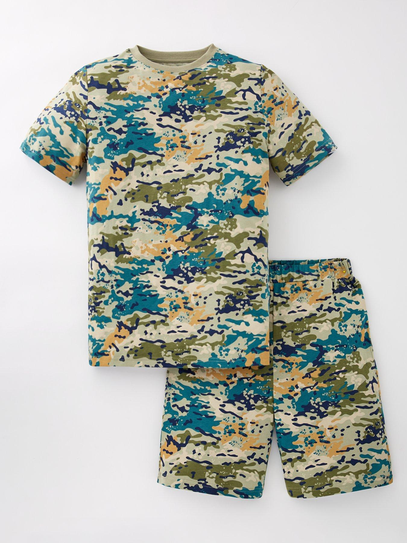 V by Very Boys Camo Shortie Pyjama Set
