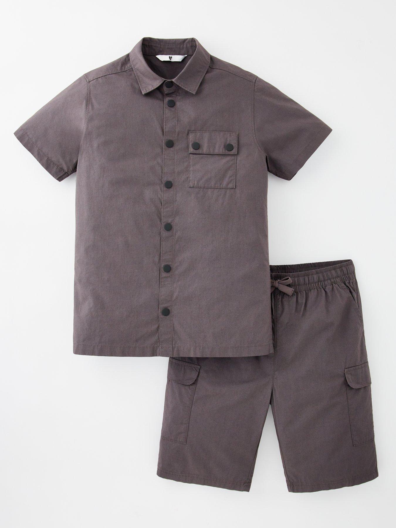 undefined Boys Utility Shirt And Short Set - Multi