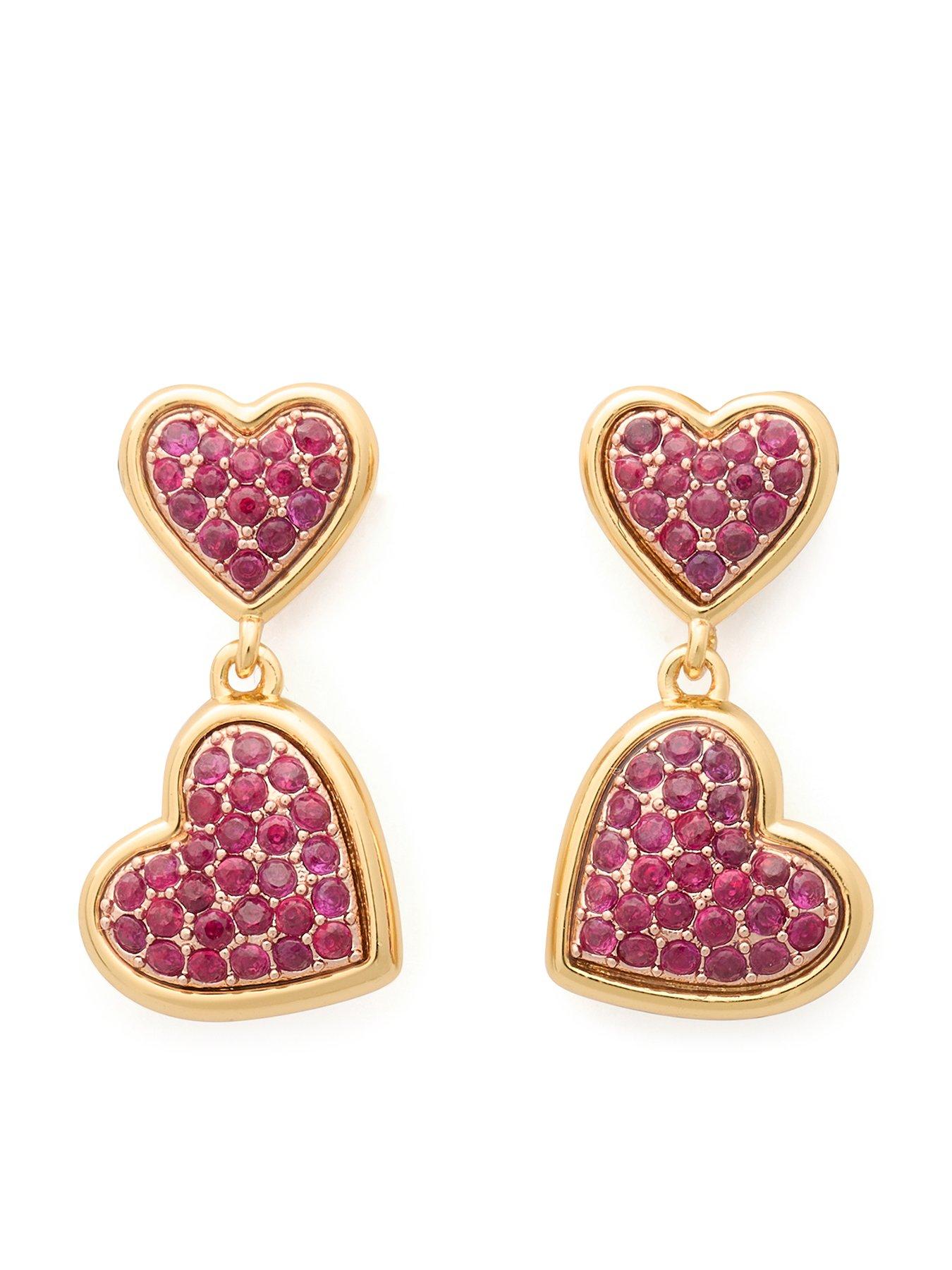 Product photograph of Kate Spade New York With All My Heart Pave Drop Earrings from very.co.uk