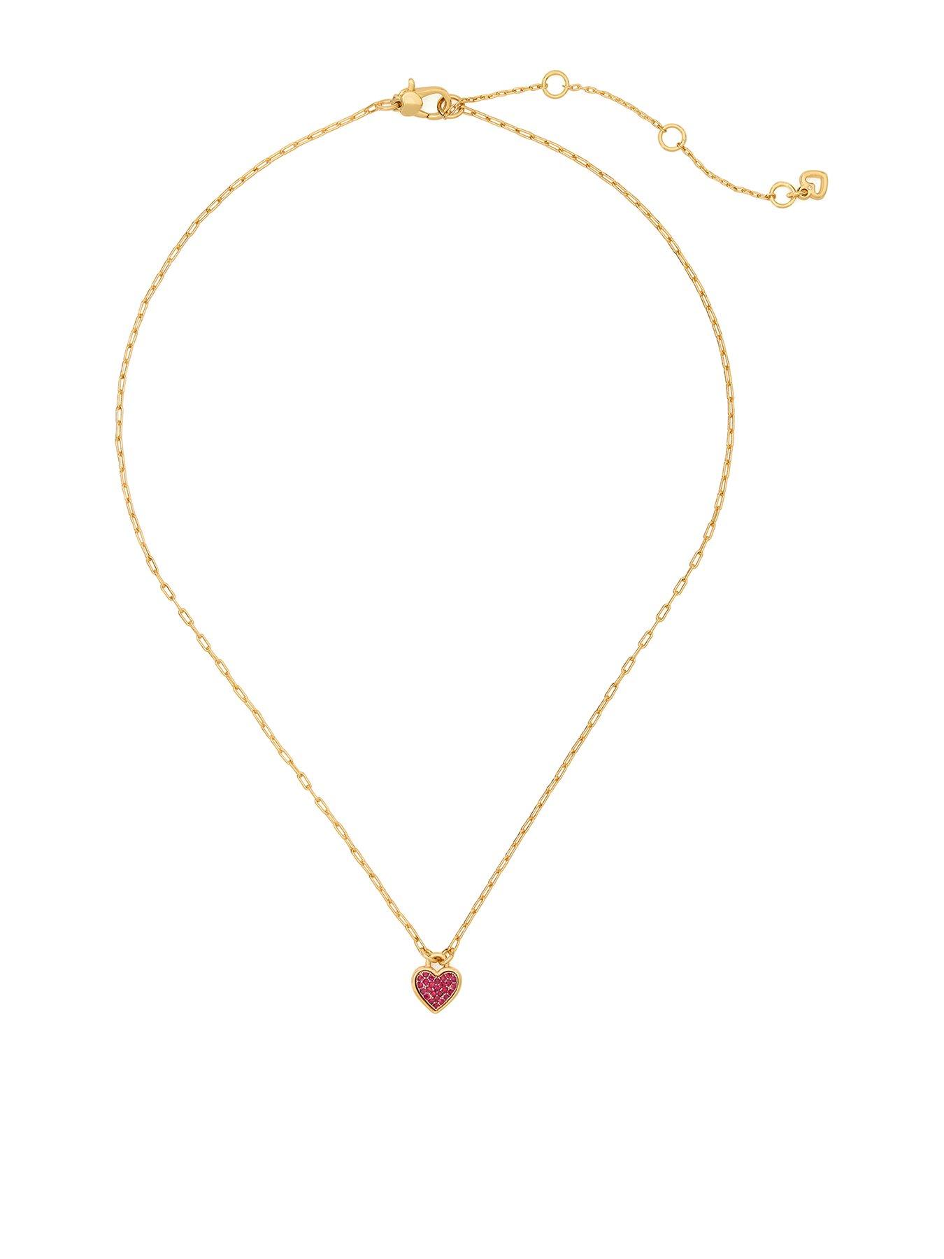 Product photograph of Kate Spade New York With All My Heart Pave Pendant from very.co.uk