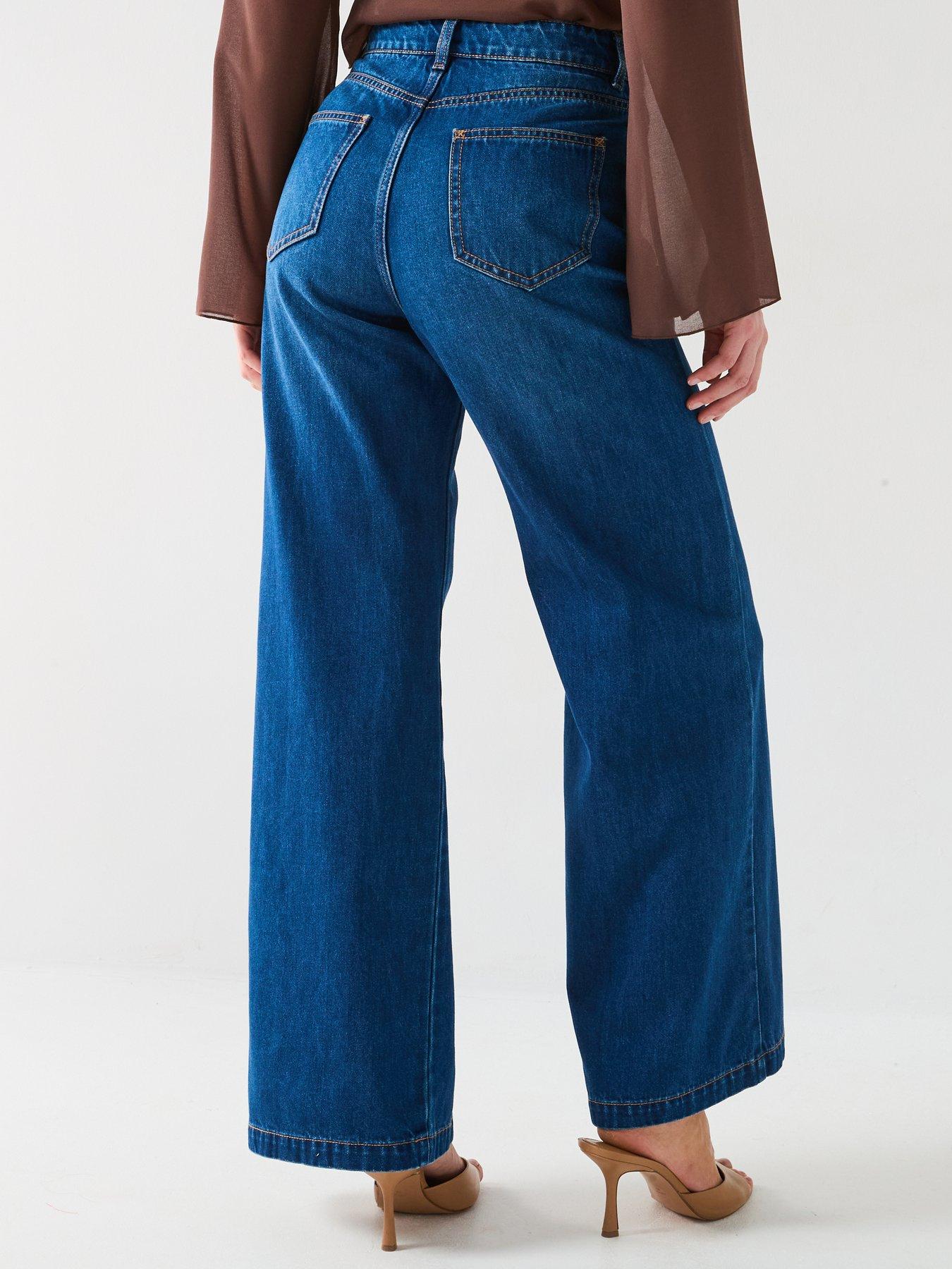 Image 2 of 6 of The Very Collection Supersoft Wide Leg Jeans - Dark Wash