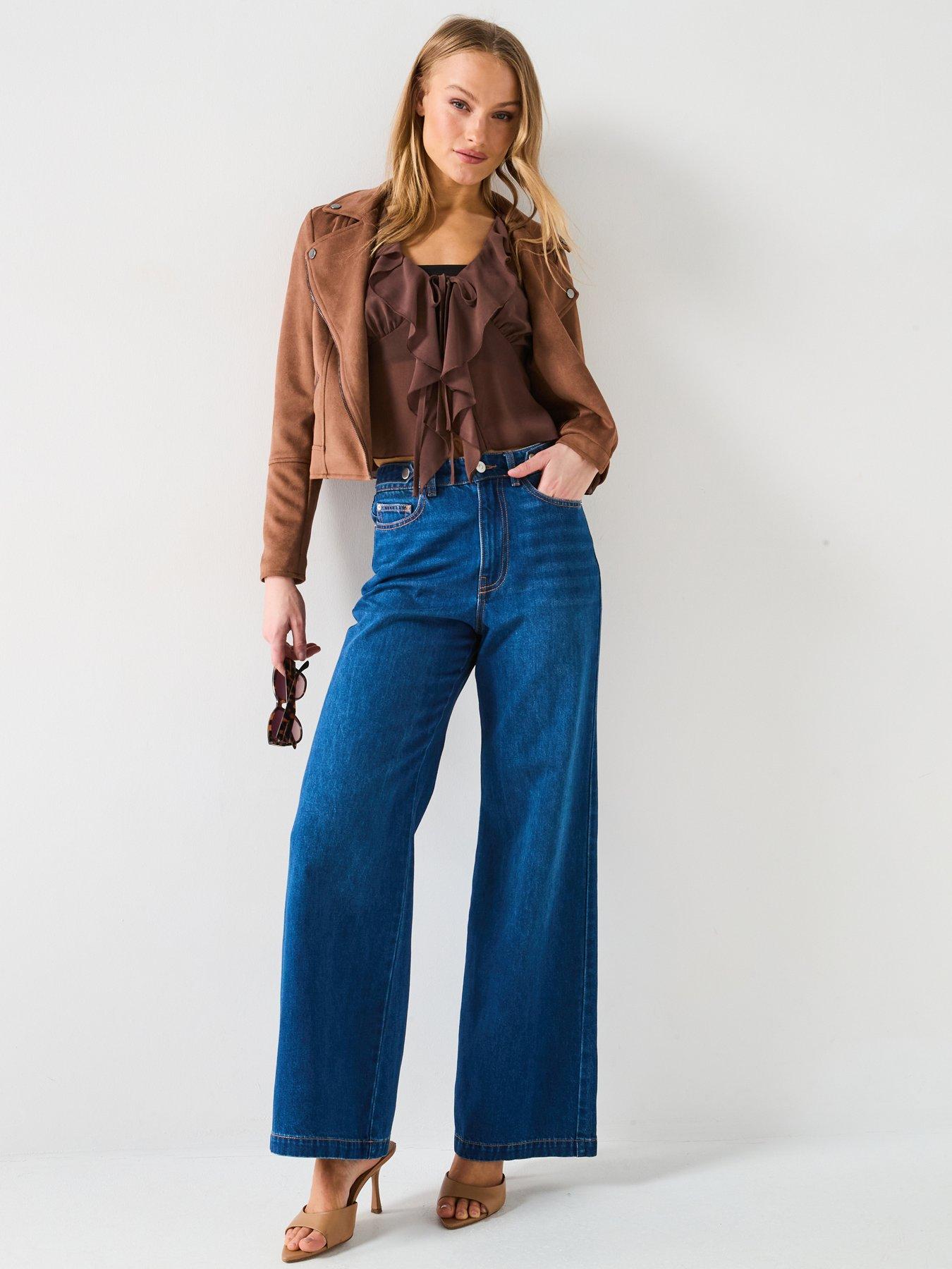 Image 3 of 6 of The Very Collection Supersoft Wide Leg Jeans - Dark Wash