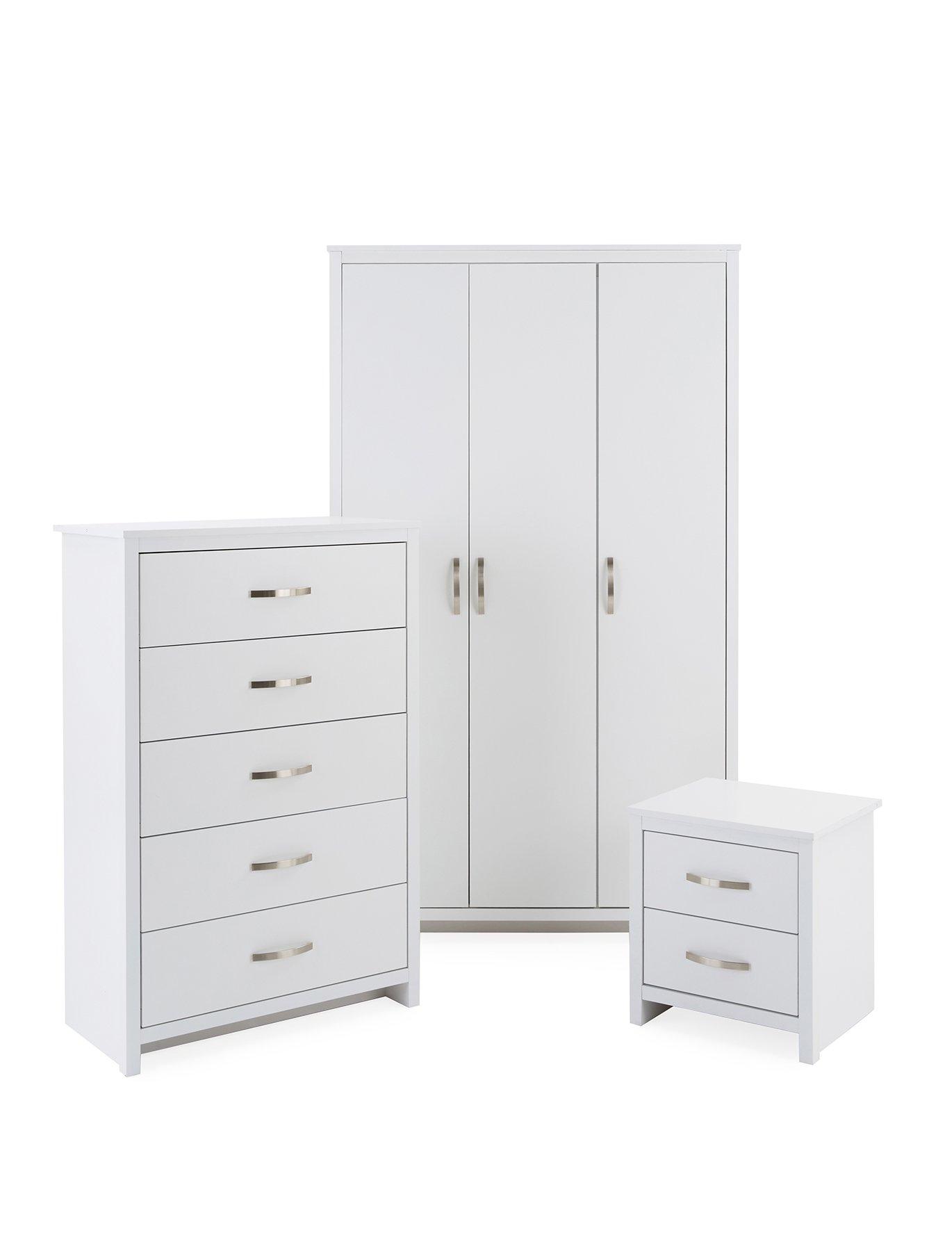 Image 2 of 6 of Very Home Ely 3 Piece Package - 3 Door Wardrobe, 5 Drawer Chest and 2 Drawer Bedside Chest