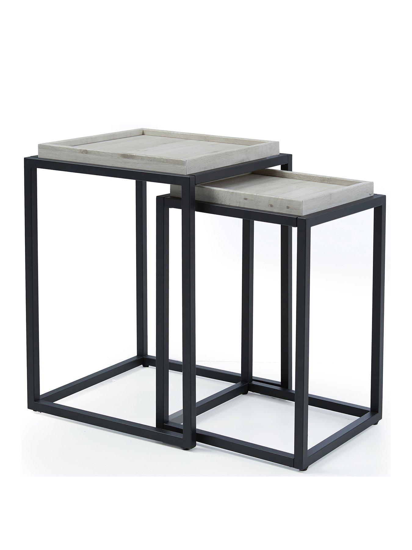 Image 2 of 7 of The Very Collection Harlem Square Nest of 2 Tables - Grey&nbsp;Oak - FSC&reg; Certified