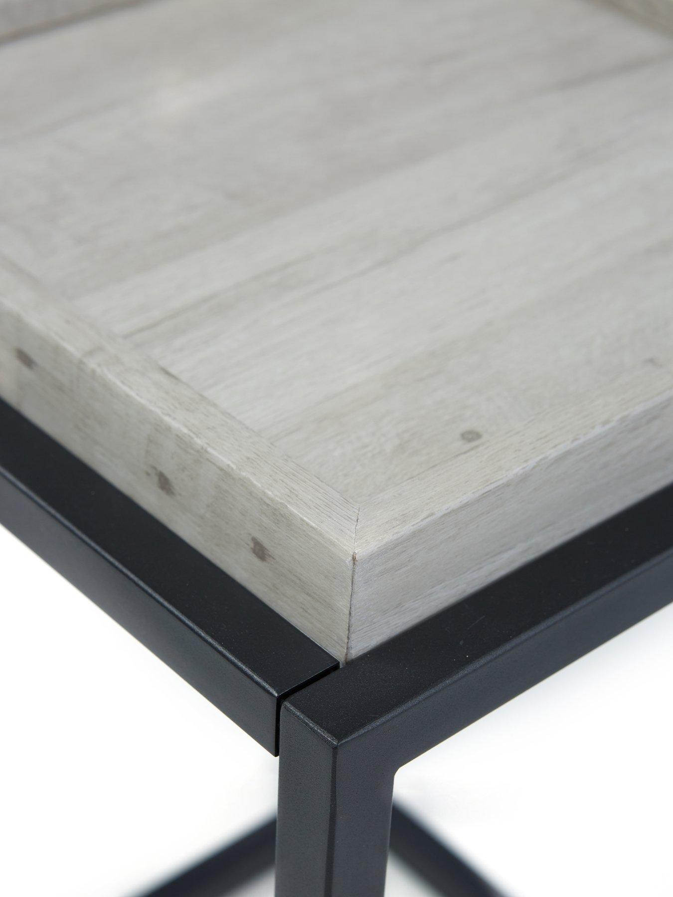 Image 5 of 7 of The Very Collection Harlem Square Nest of 2 Tables - Grey&nbsp;Oak - FSC&reg; Certified