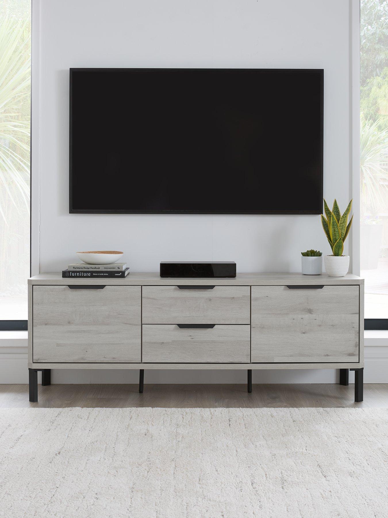 The Very Collection Harlem TV Unit - fits up to 58 inch TV - Grey Oak - FSC Certified