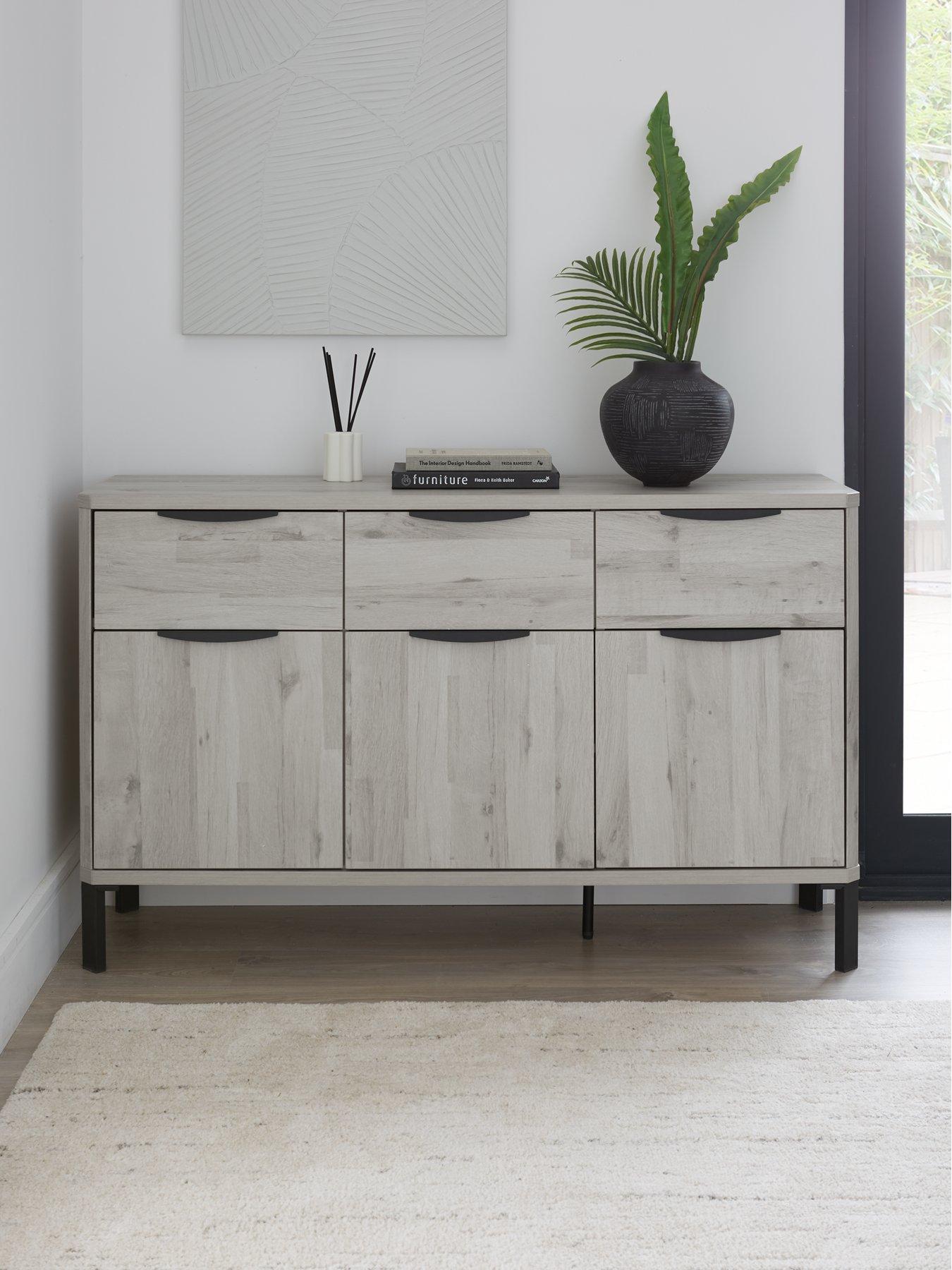 Very Home Harlem Large Sideboard - Grey Oak - FSC® Certified