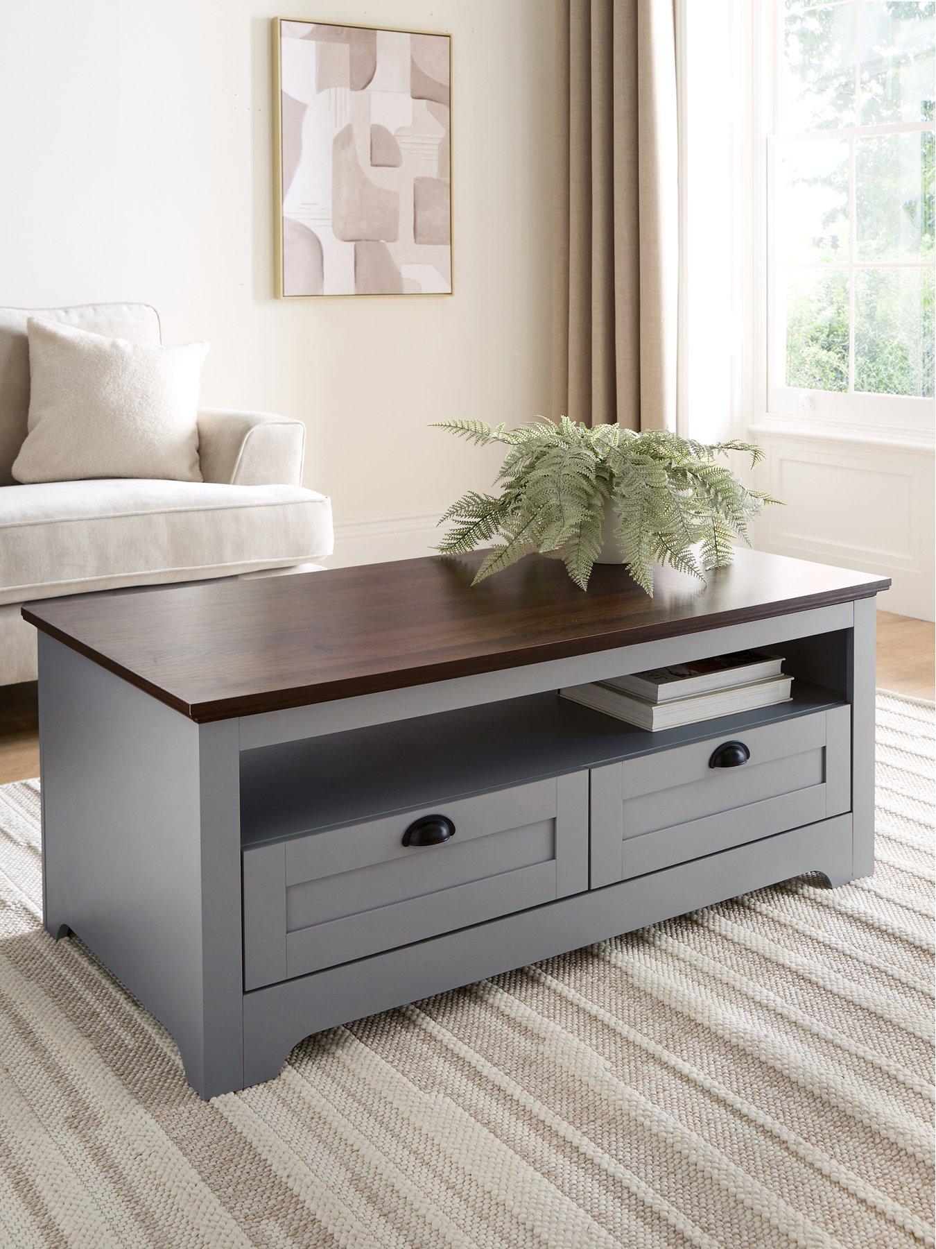 Product photograph of Very Home New Devon Storage Coffee Table - Grey Walnut - Fsc Certified from very.co.uk