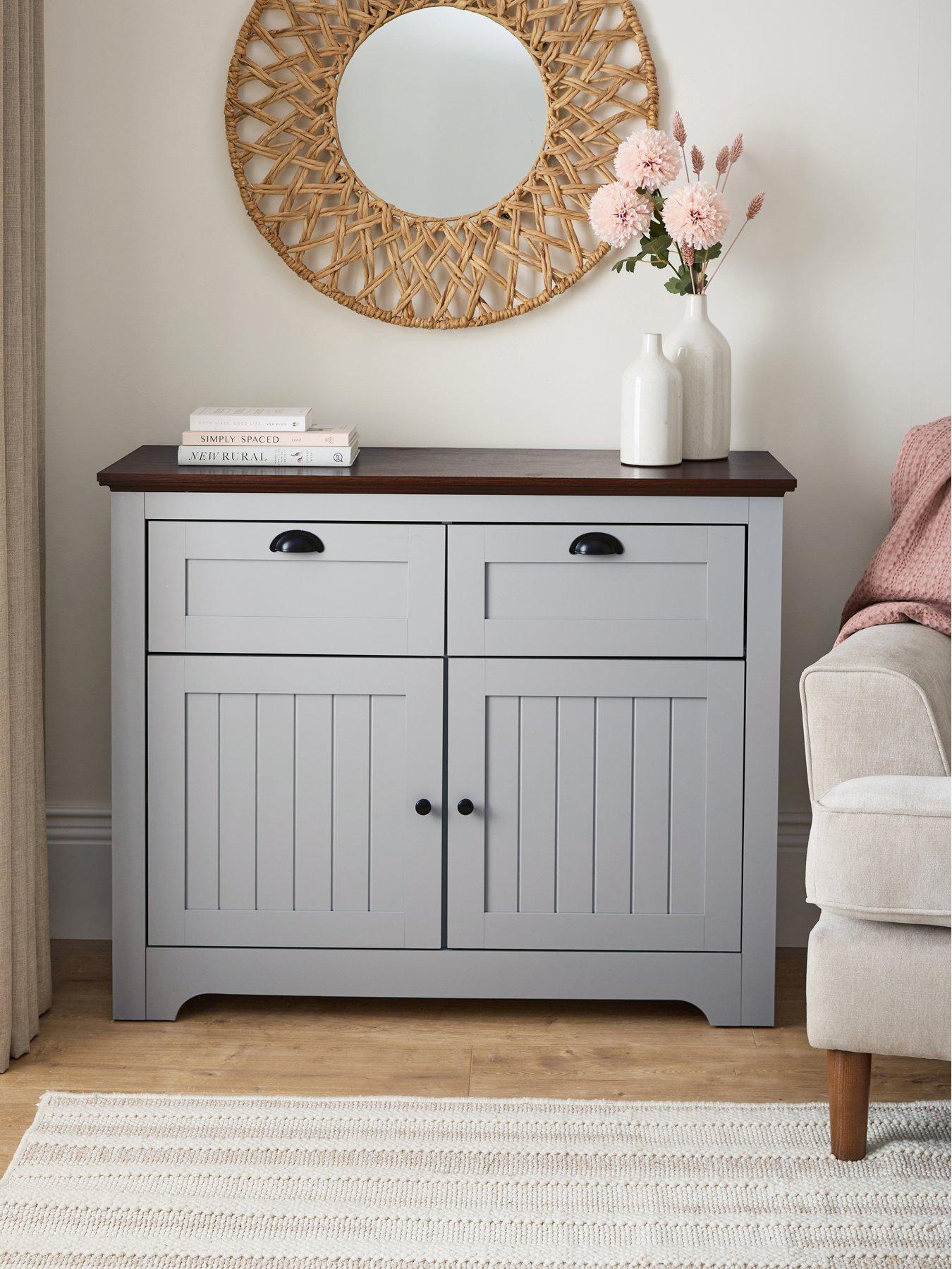 undefined New Devon Compact Sideboard - Grey/Walnut - FSC Certified