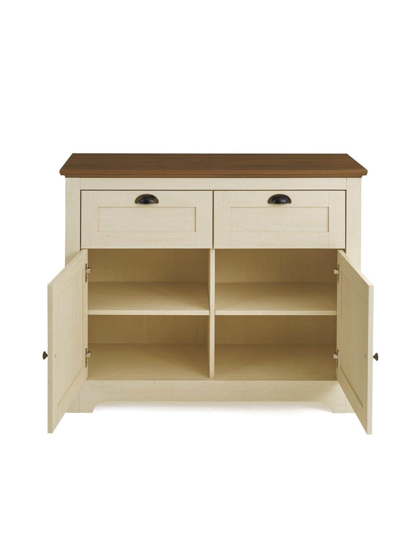 Image 4 of 7 of The Very Collection New Devon Compact Sideboard - Ivory/Walnut - FSC&reg; Certified