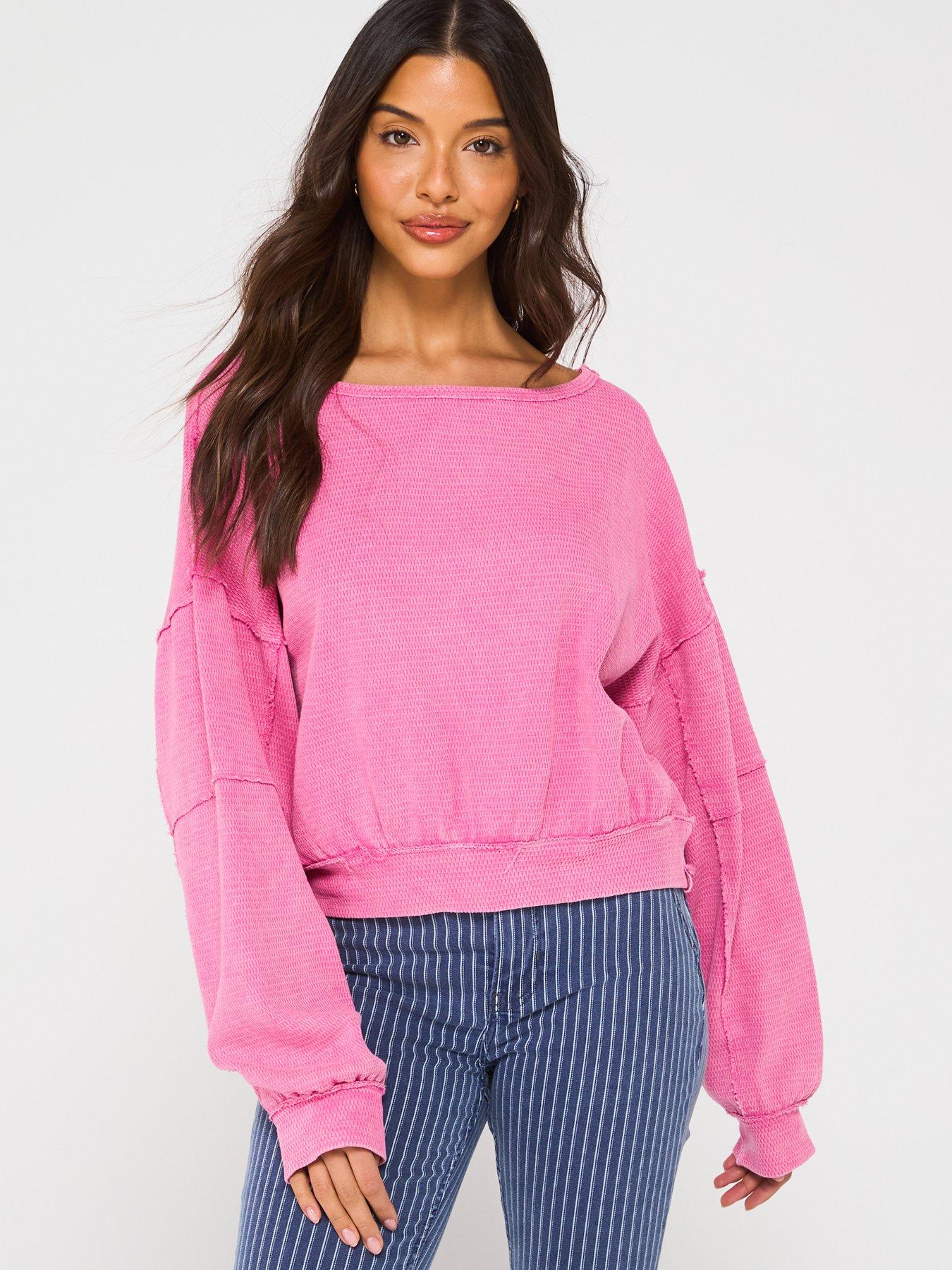 Image of FREE PEOPLE Ife Pullover Sweatshirt - Pink