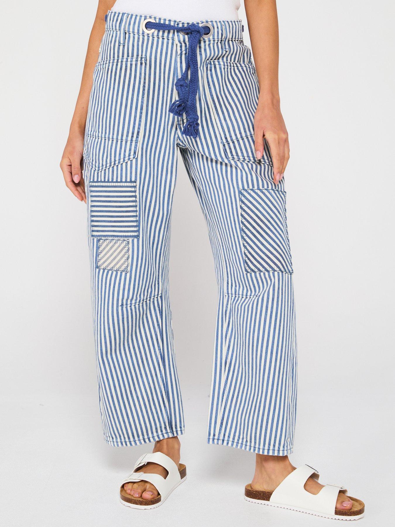 undefined Moxie Railroad Stripe Trousers - Blue
