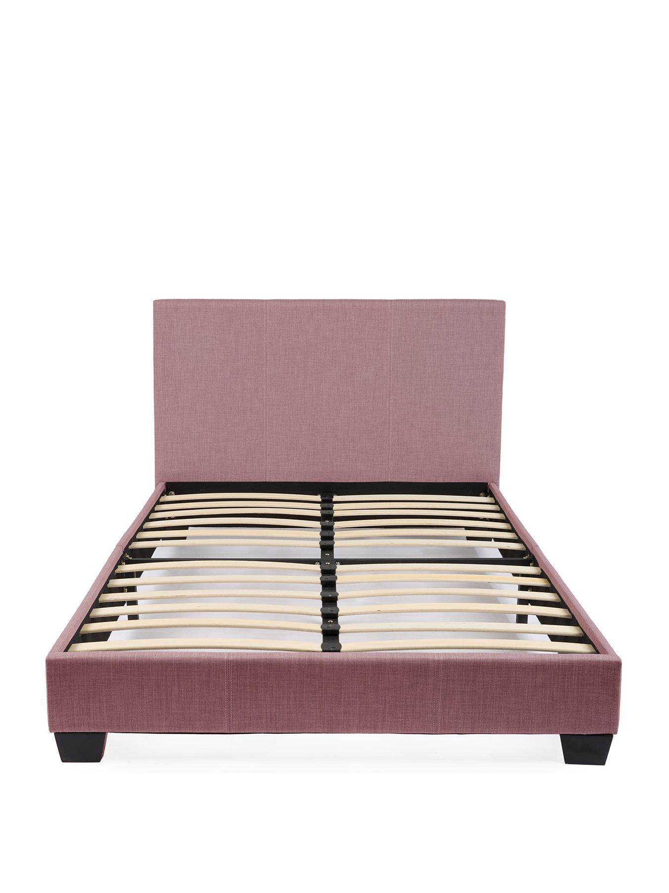 Image 2 of 6 of The Very Collection Riley Fabric Small Double Bed Frame with Mattress Options (Buy &amp; SAVE!) - Antique Rose - FSC&reg; Certified