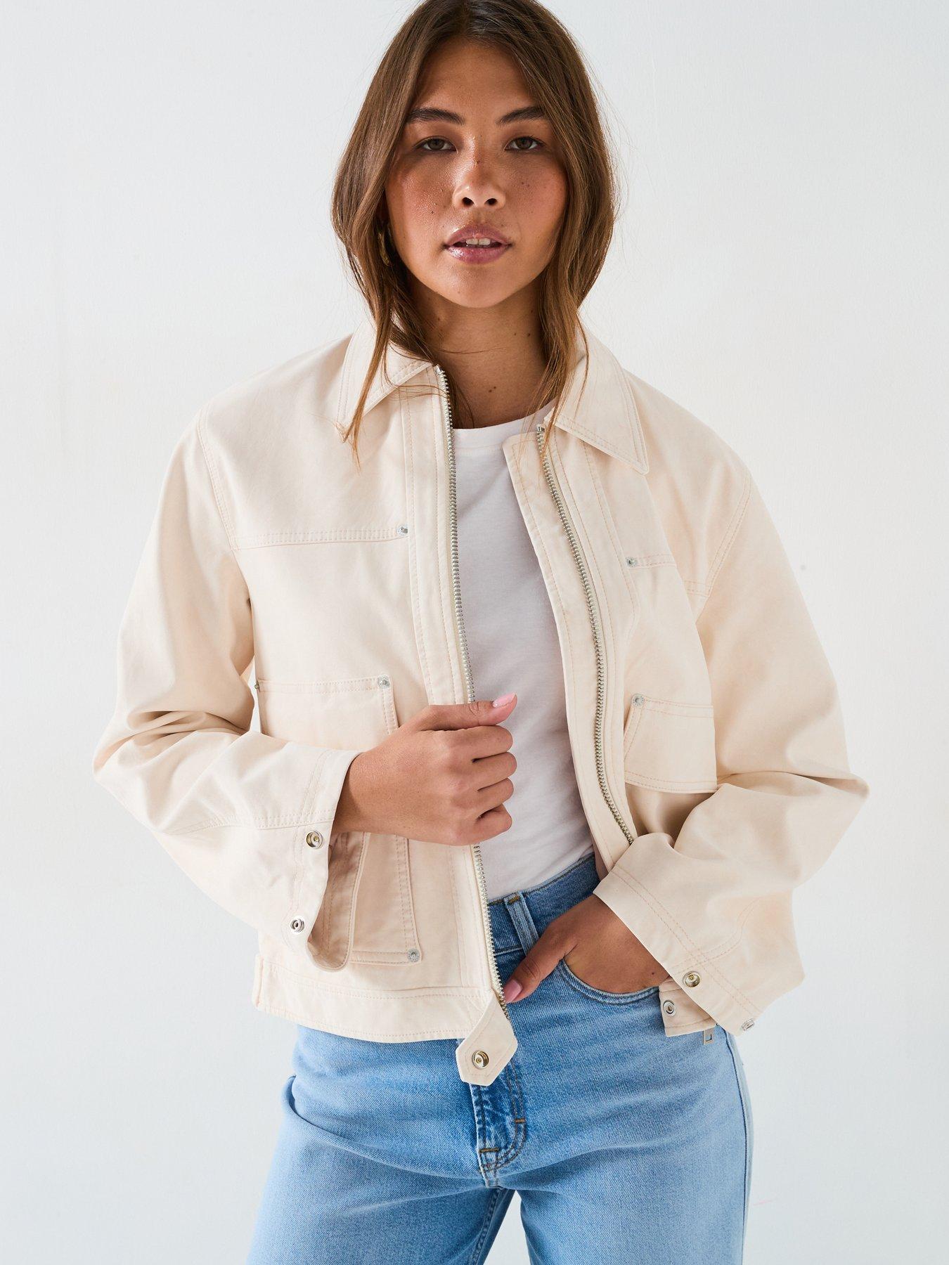 undefined Blair Vegan Suede Jacket - Cream