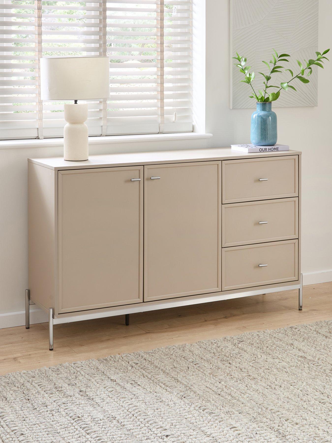 undefined Serena Large 2 Door, 3 Drawer Sideboard - Taupe - FSC® Certified