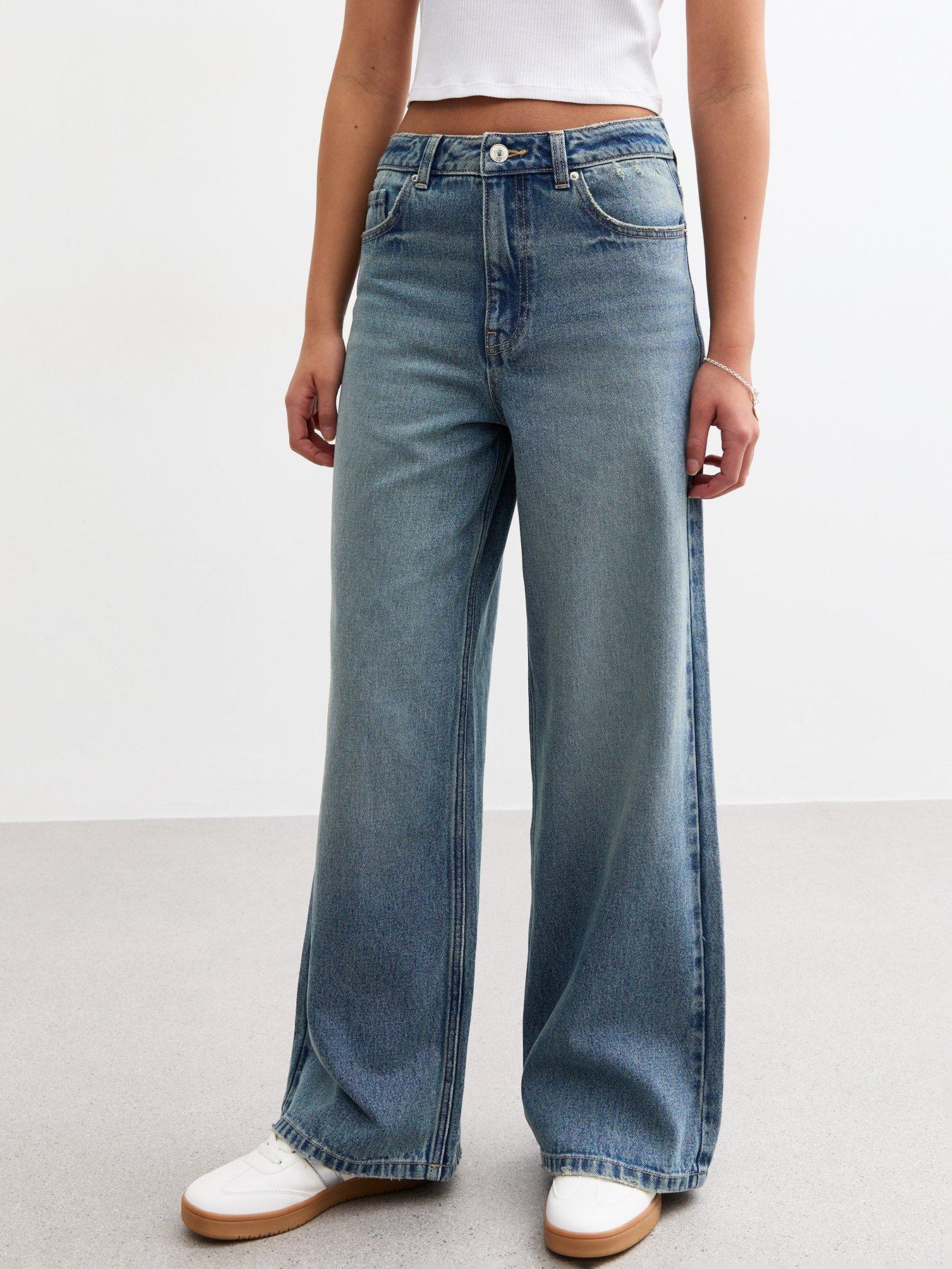 undefined Girls Blue Margot Super Wide Leg Jeans