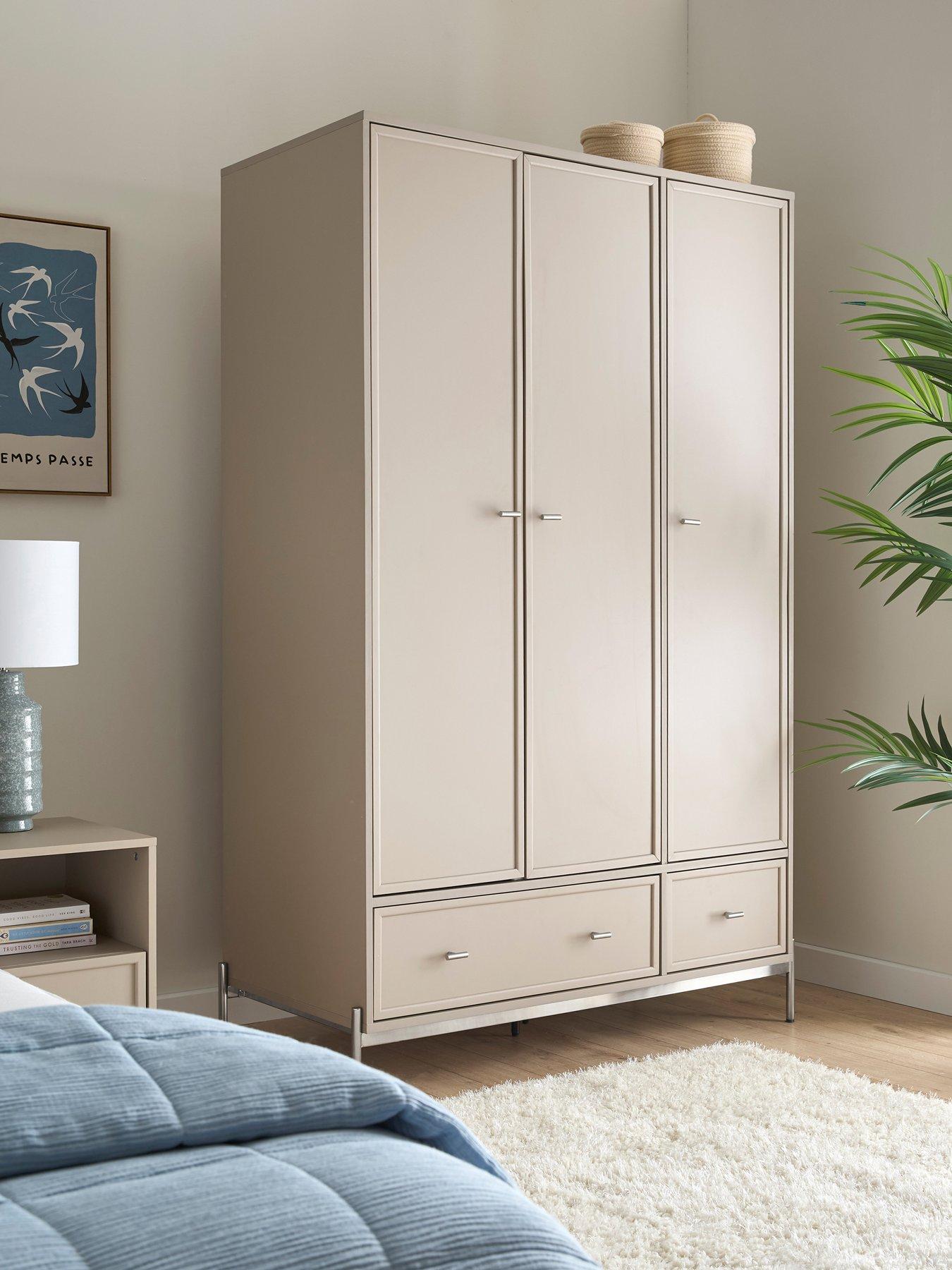 undefined Serena 3 Door, 2 Drawer Wardrobe - Taupe - FSC® Certified